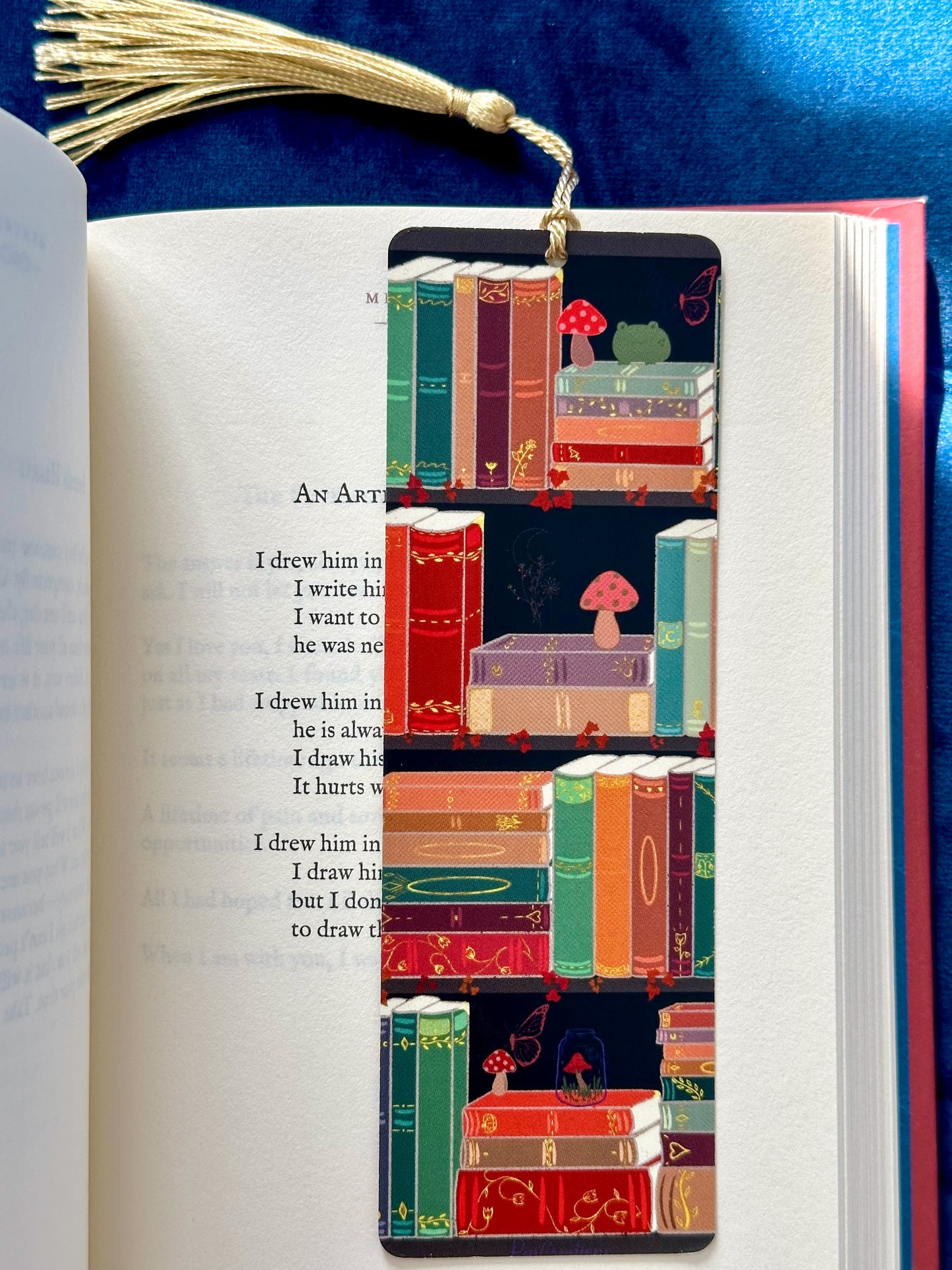 Cottagecore Bookshelf Bookmark