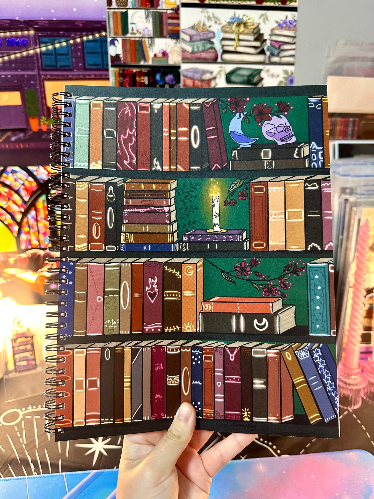 The Illuminated Bookshelf Notebook 8.5” x 11” - Lined