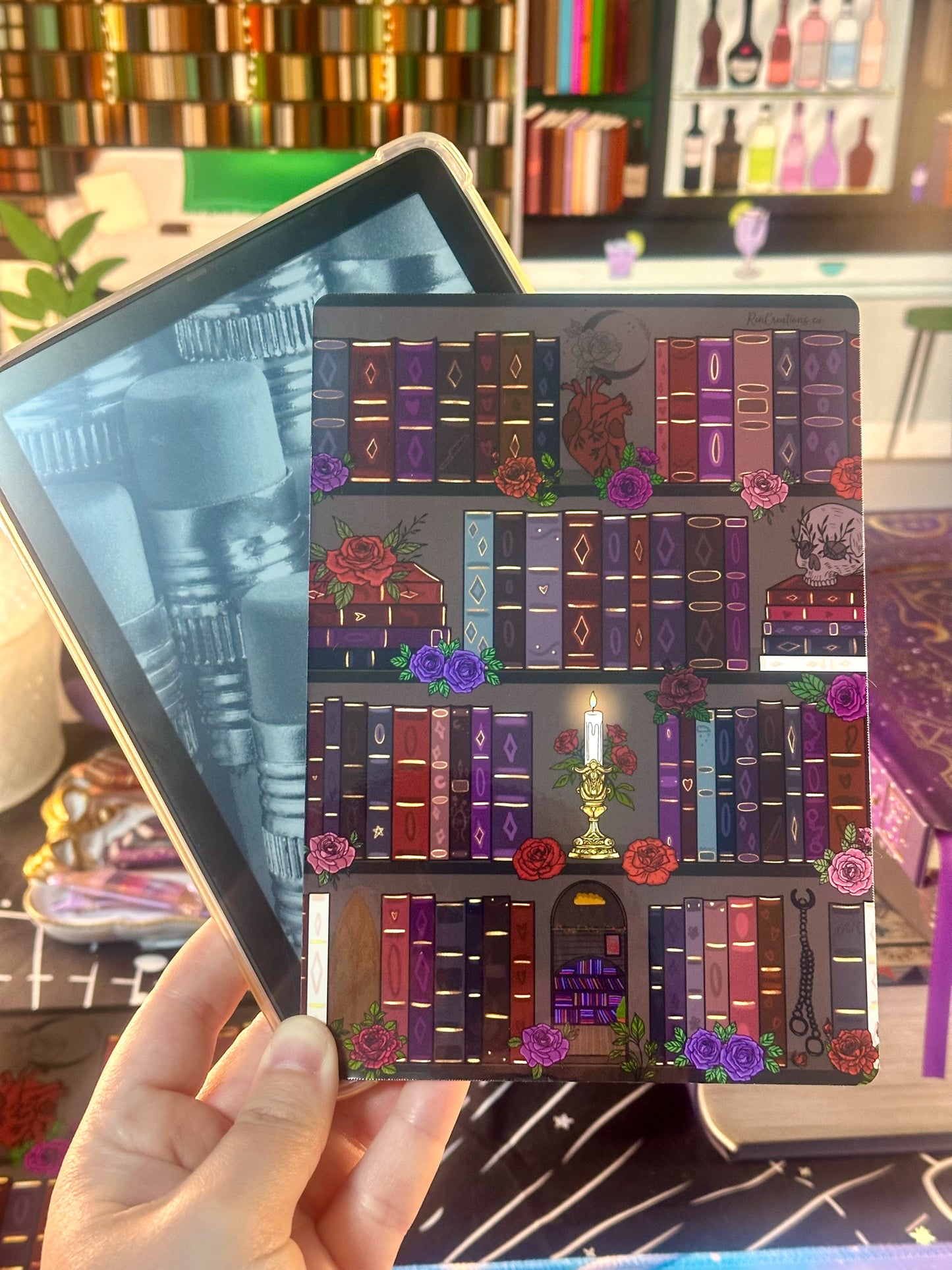 Dark Romance Bookshelf E-Reader Sticker Insert