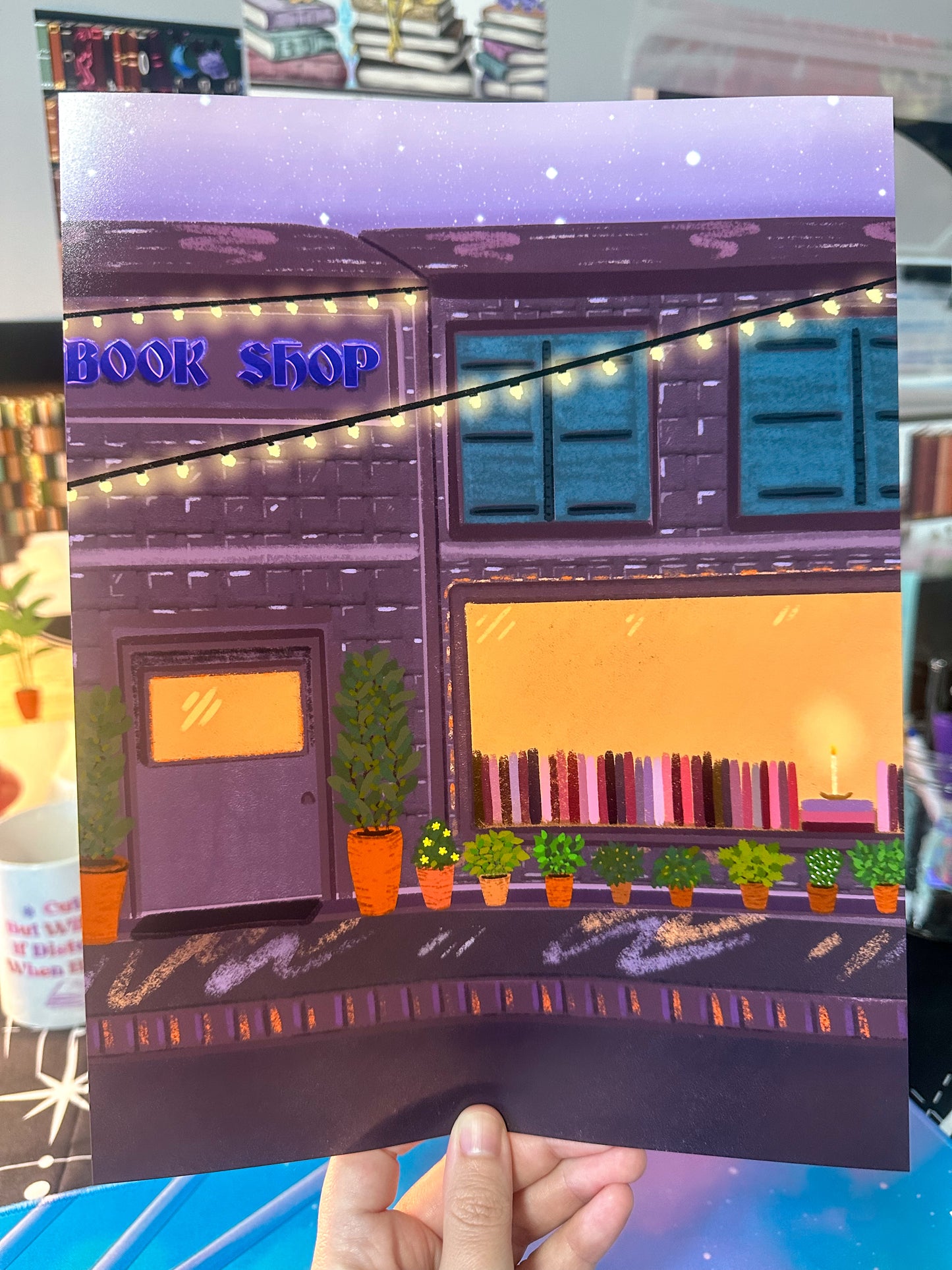 Book Shop Under The Stars Art Print