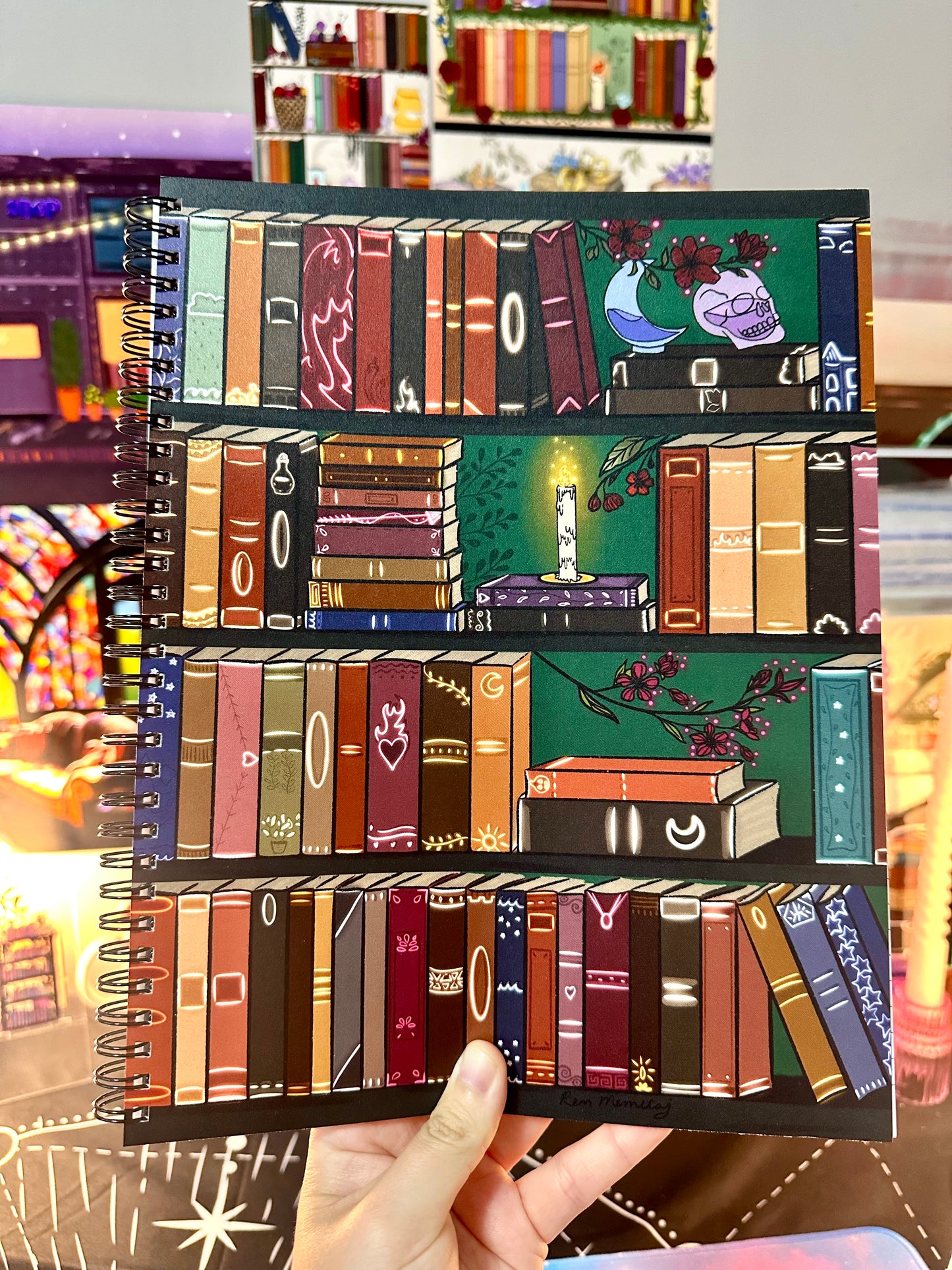 The Illuminated Bookshelf Notebook 8.5” x 11” - Lined