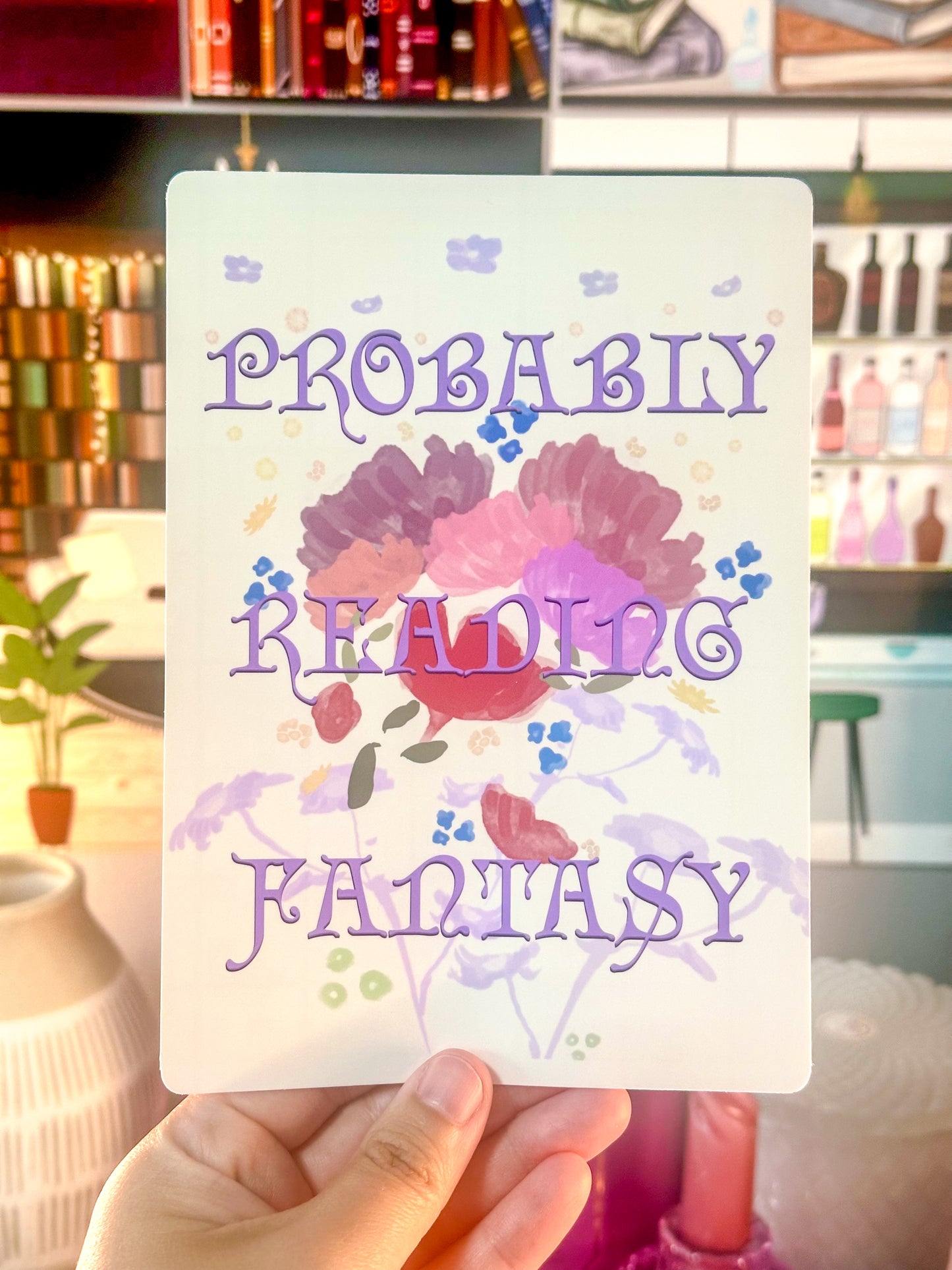 Probably Reading Fantasy E-Reader Sticker Insert