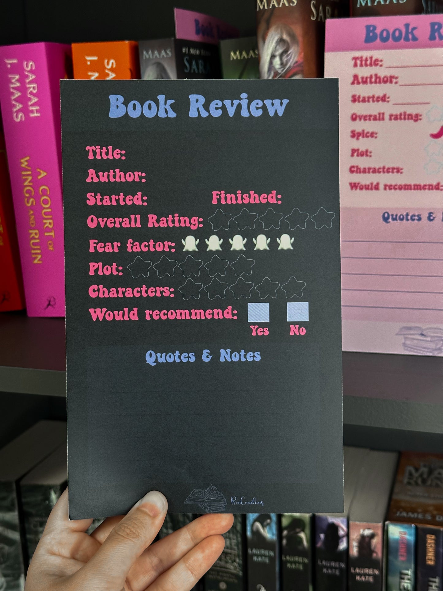 Horror Book Review Notepad
