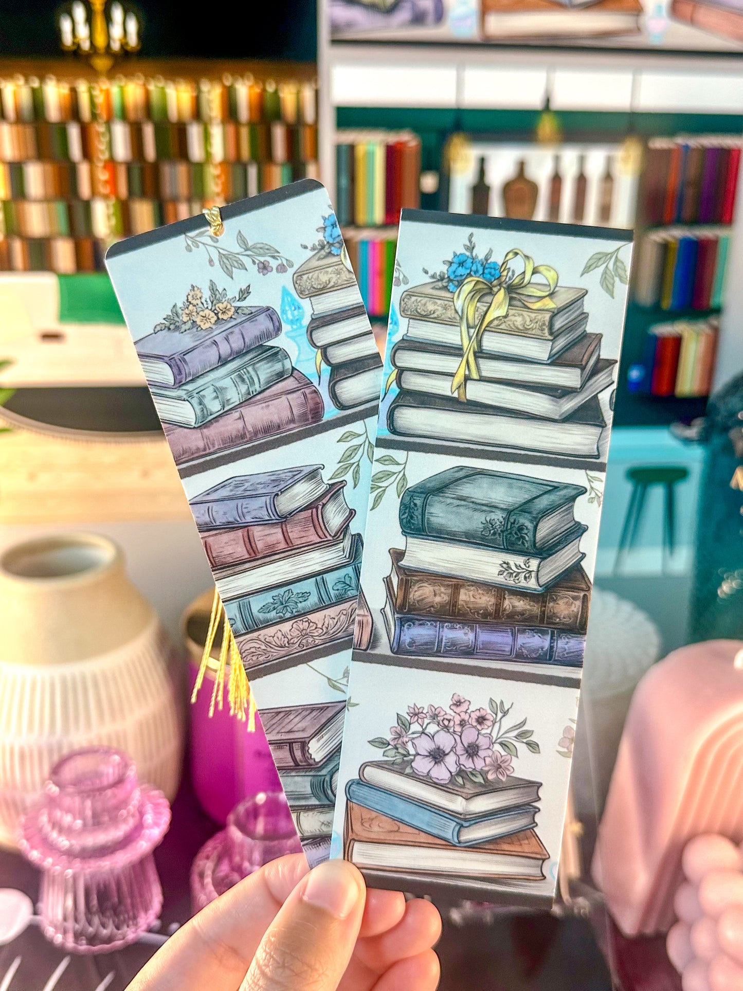 Bookshelf of Florals Bookmark