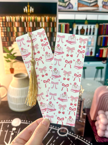 Bookish Coquette Girlie Pink & White Bookmark