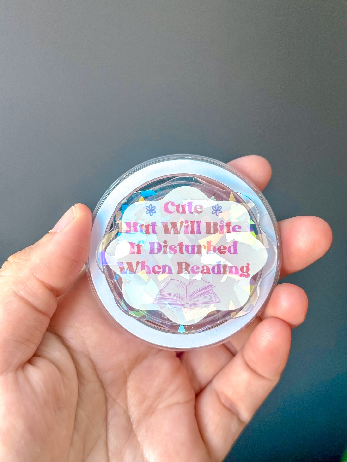Cute But Will Bite Holographic Magnetic Device Grip