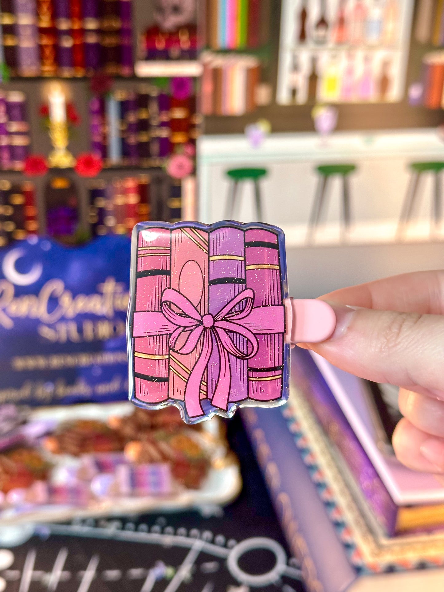 Books In A Bow Hair Clip