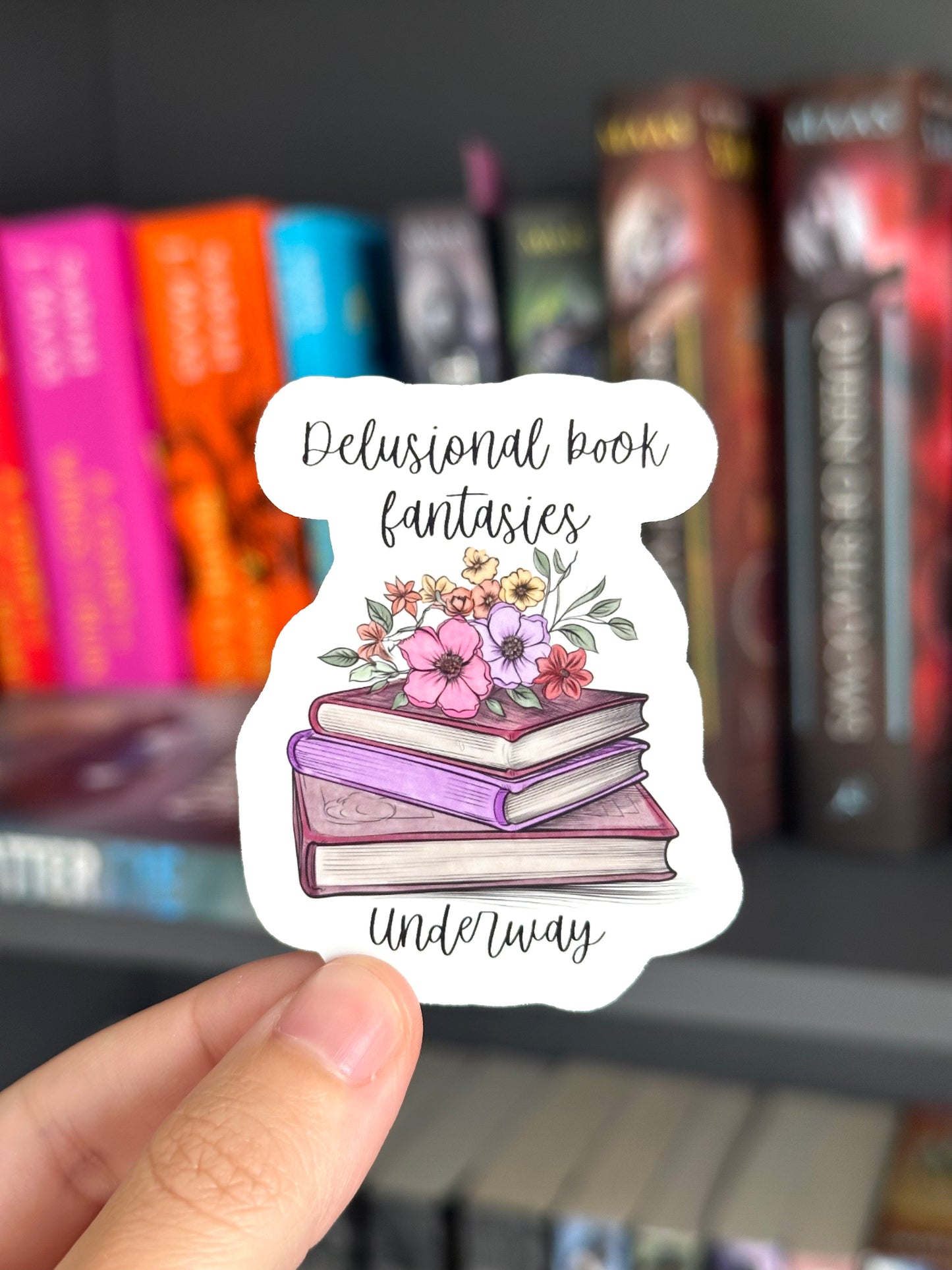 Delusional Book Fantasies Underway Vinyl Sticker