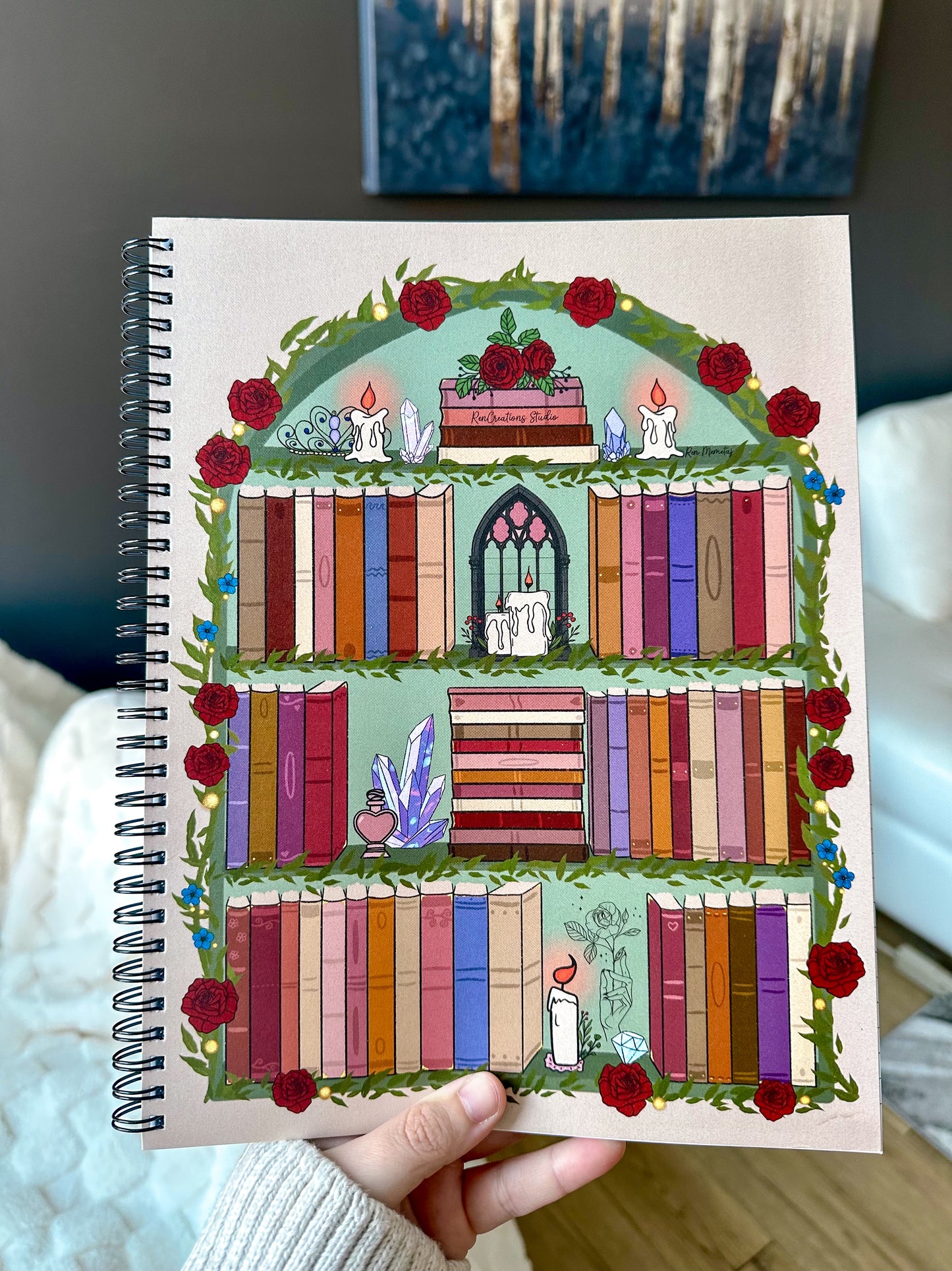 The Fairytale Bookshelf Notebook 8.5”x11 - Lined