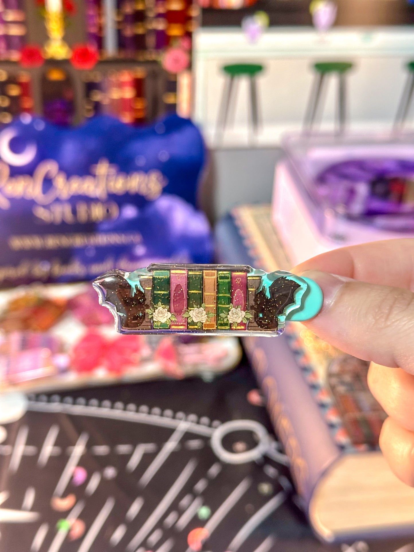 The Fantasy Book Lover Hair Clip - Teal