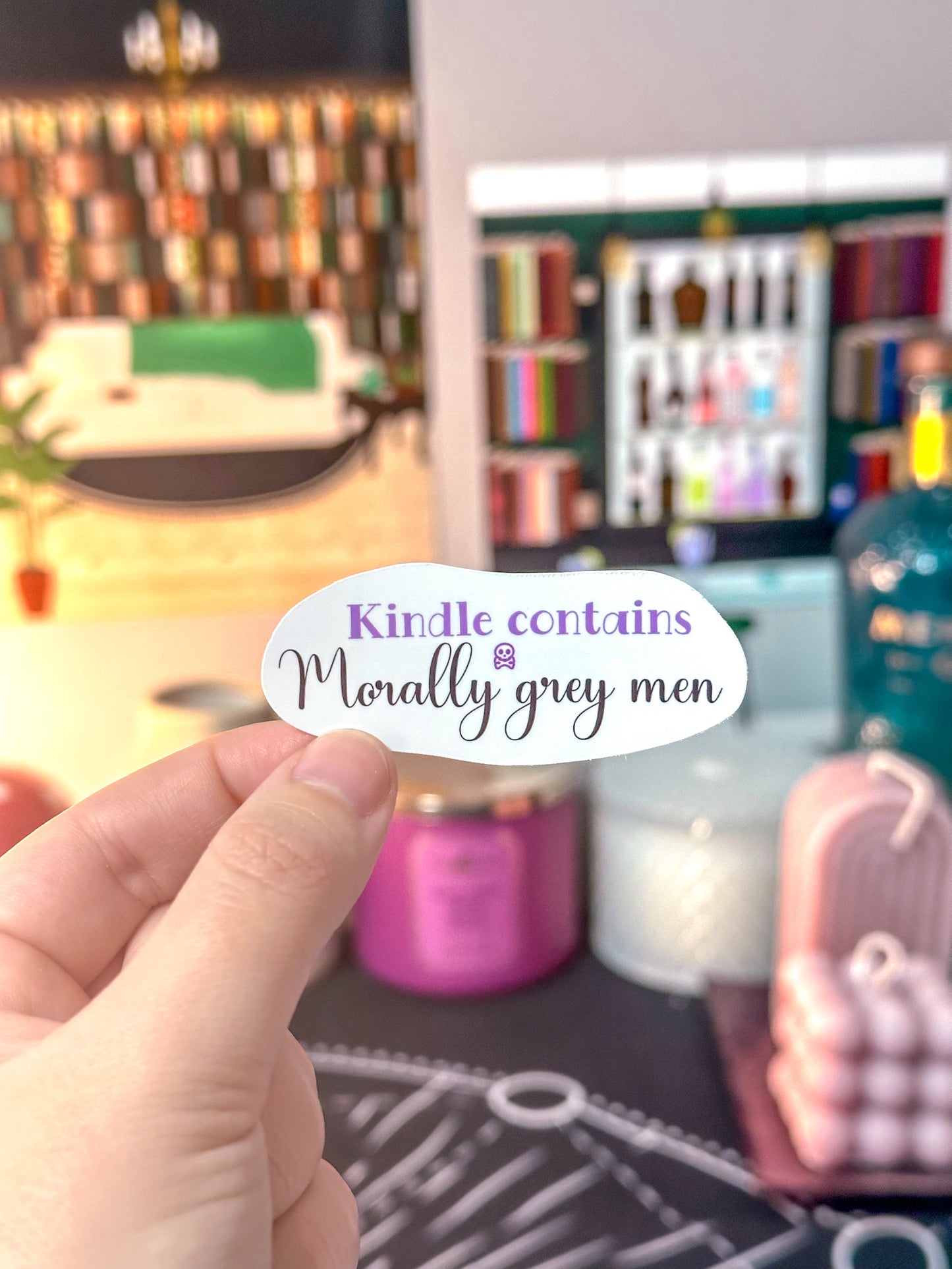 Kindle Contains Morally Grey Men Sticker
