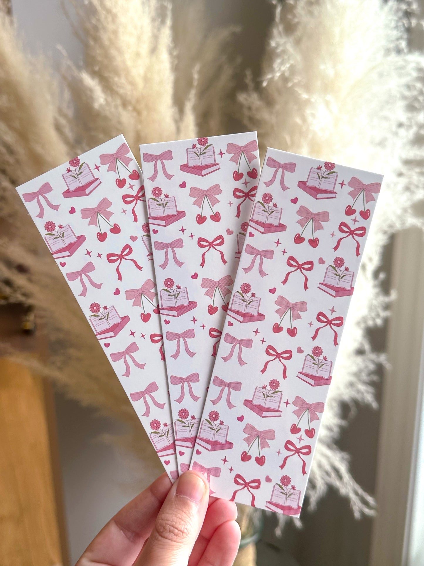 Bookish Coquette Girlie Pink & White Bookmark