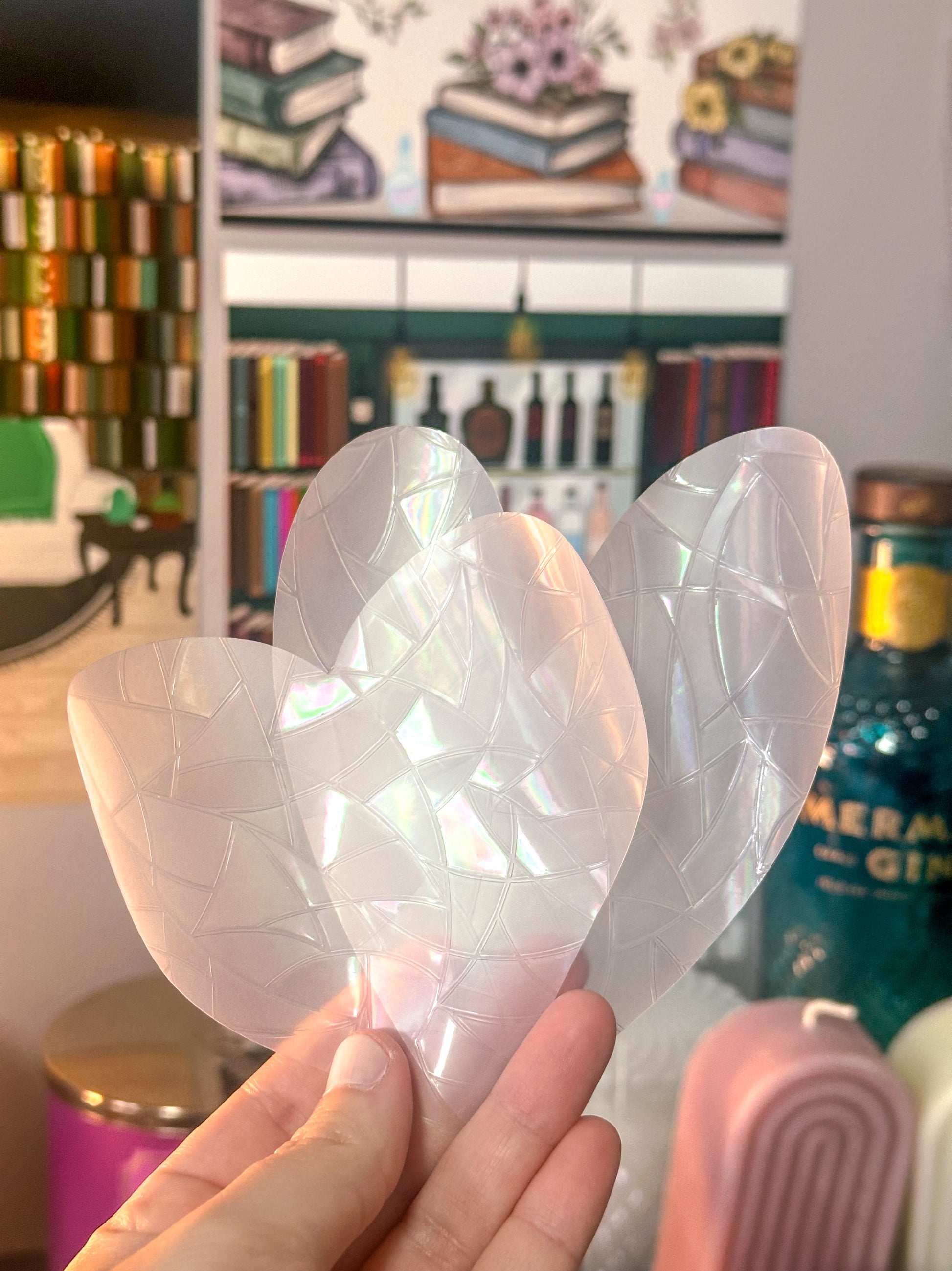 Hearts Rainbow Suncatcher Sticker Set - Static Cling