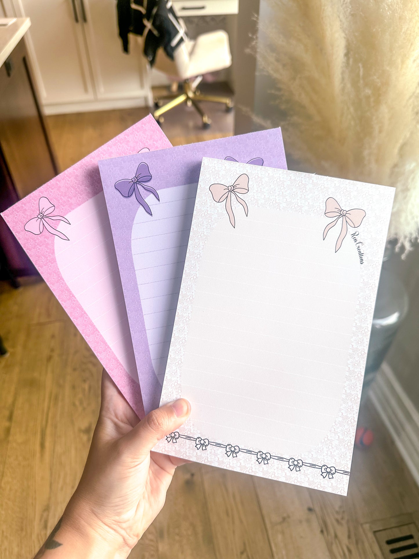 Bows & Lace Notepad 5.5” x 8.5”