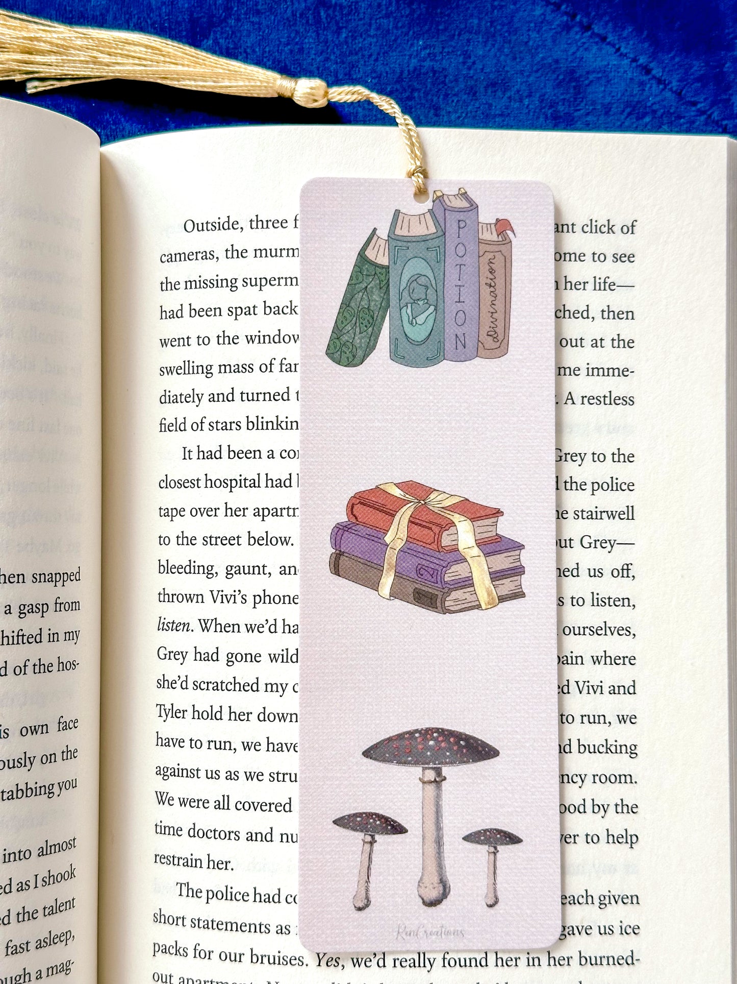 Book Stack Mushroom Bookmark