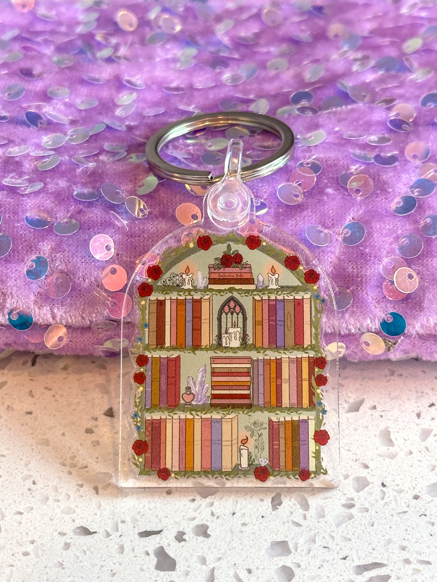 The Fairytale Bookshelf Acrylic Keychain