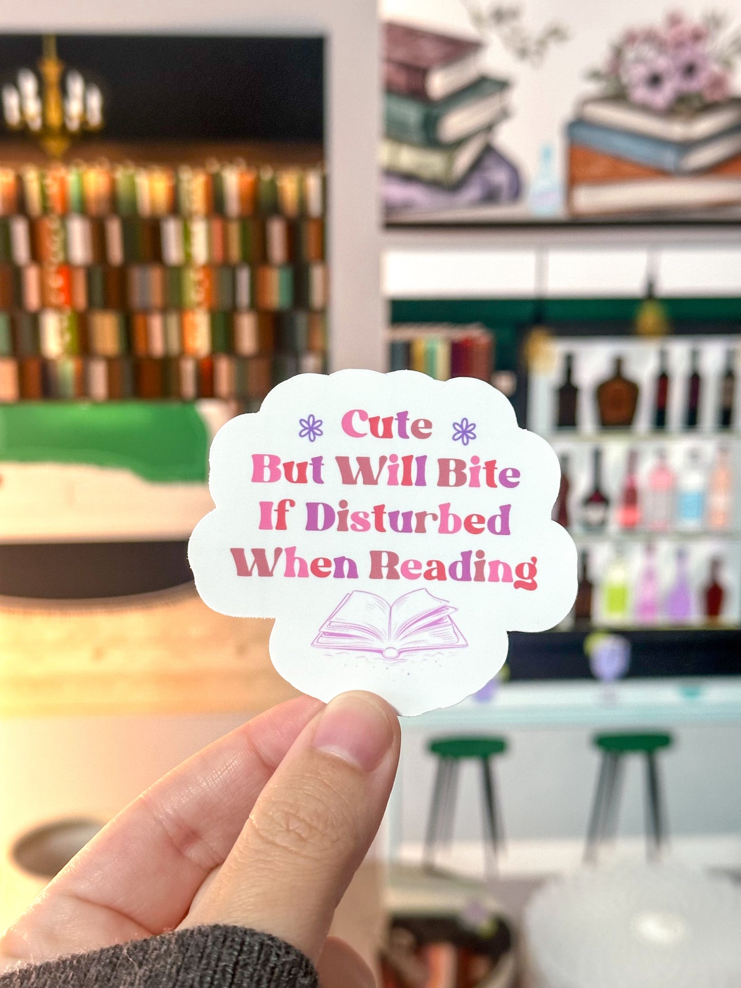 Cute But Will Bite If Disturbed When Reading Sticker