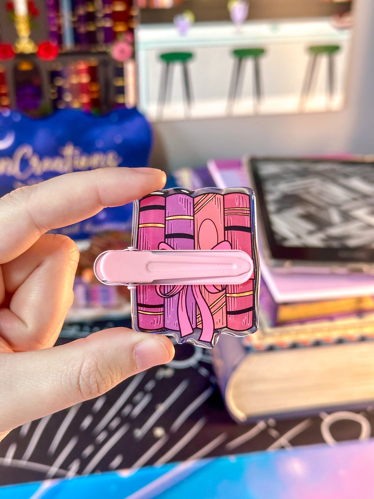 Books In A Bow Hair Clip