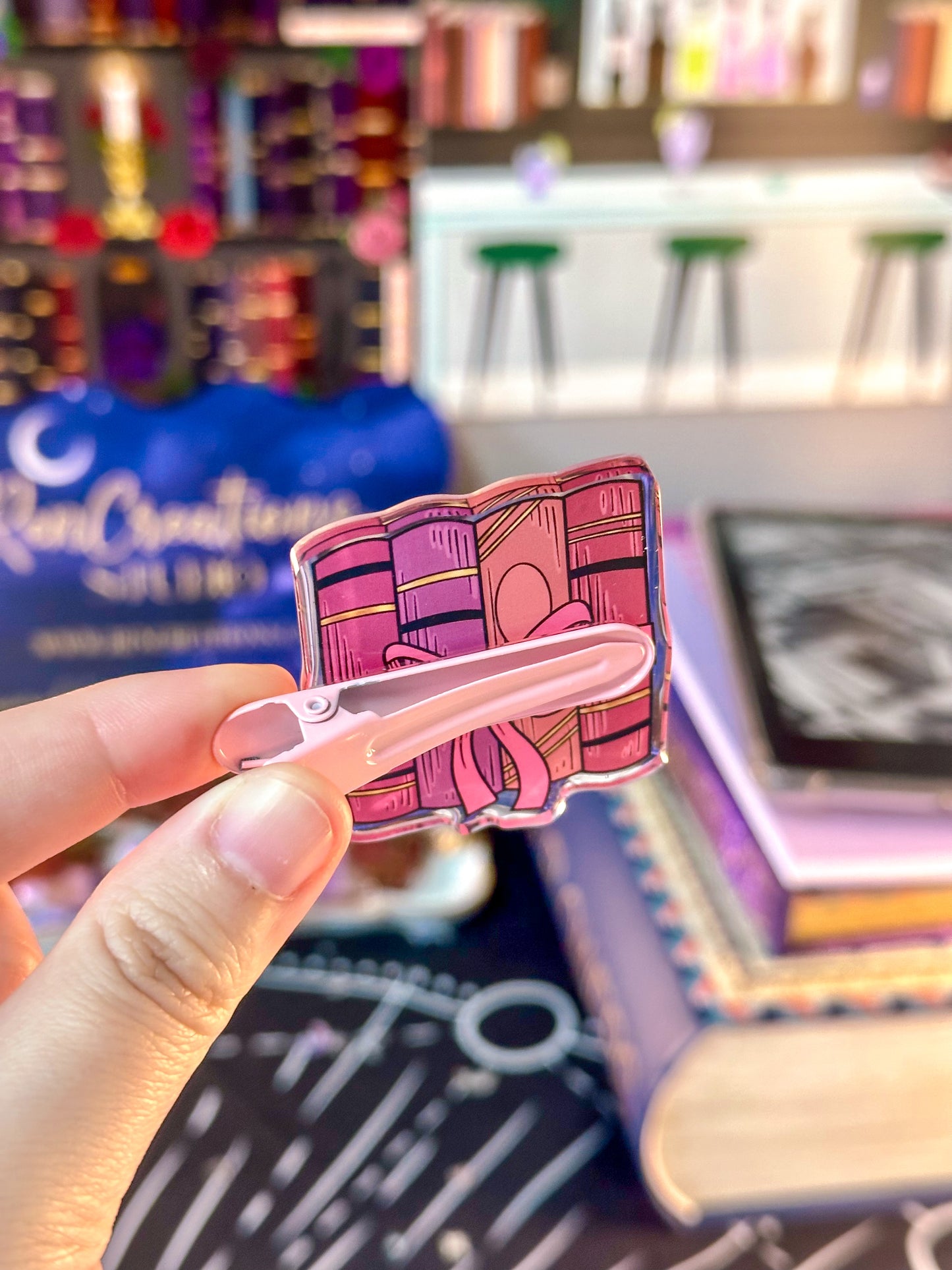 Books In A Bow Hair Clip