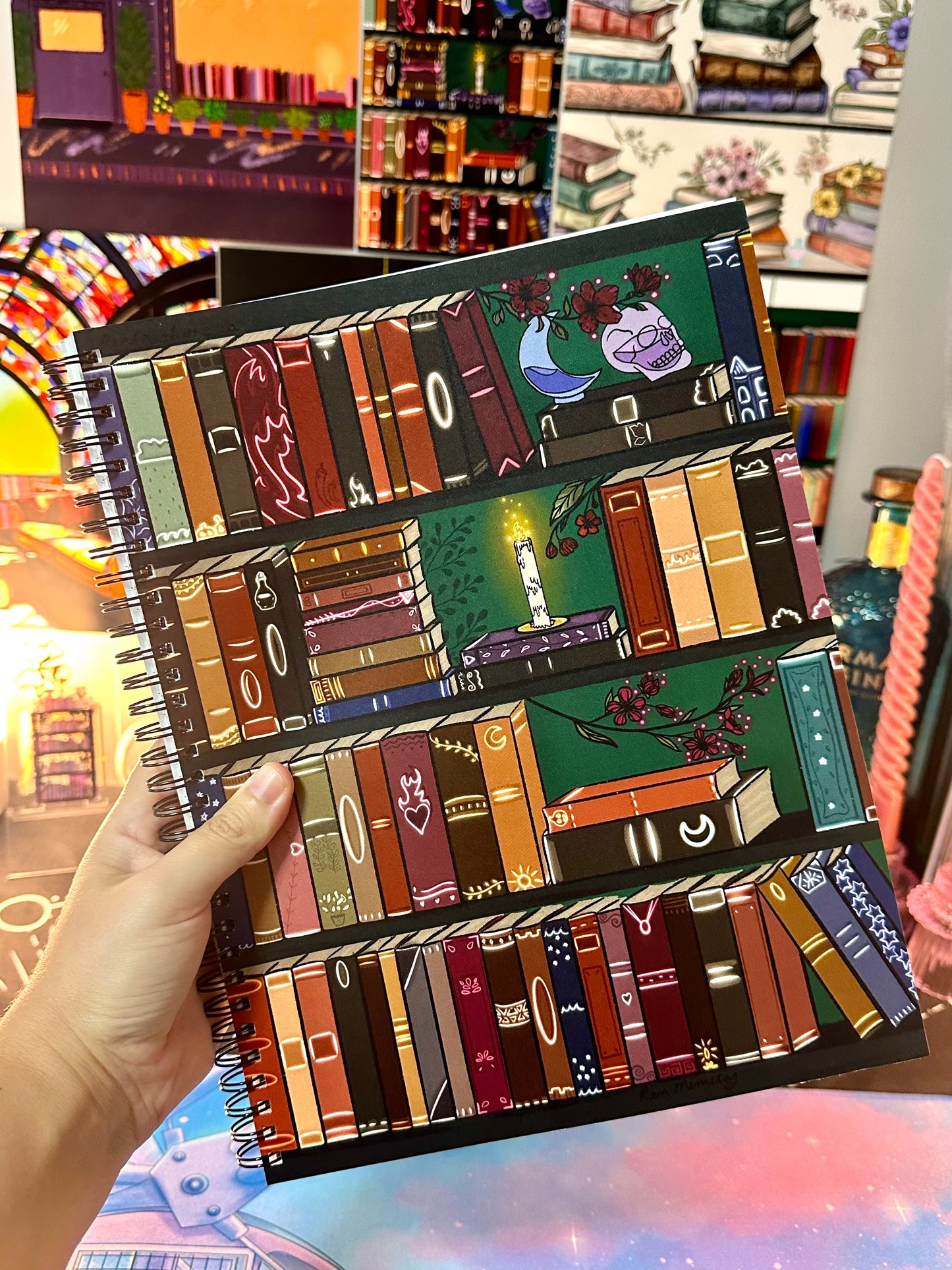 The Illuminated Bookshelf Notebook 8.5” x 11” - Lined