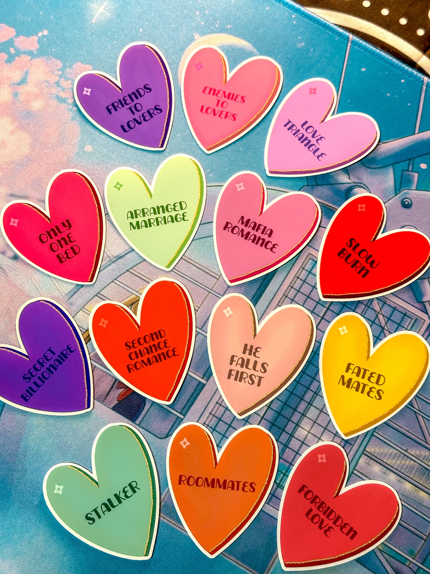 Book Trope Hearts Vinyl Sticker | Individual or Bundle Options