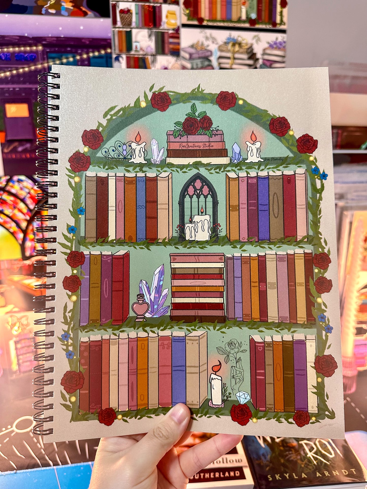 The Fairytale Bookshelf Notebook 8.5”x11 - Lined