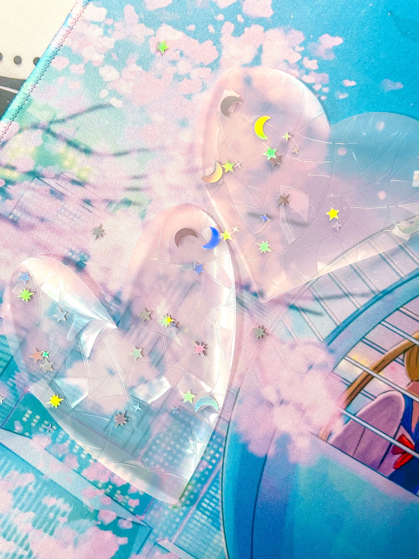 Hearts Rainbow Suncatcher Sticker Set - Static Cling