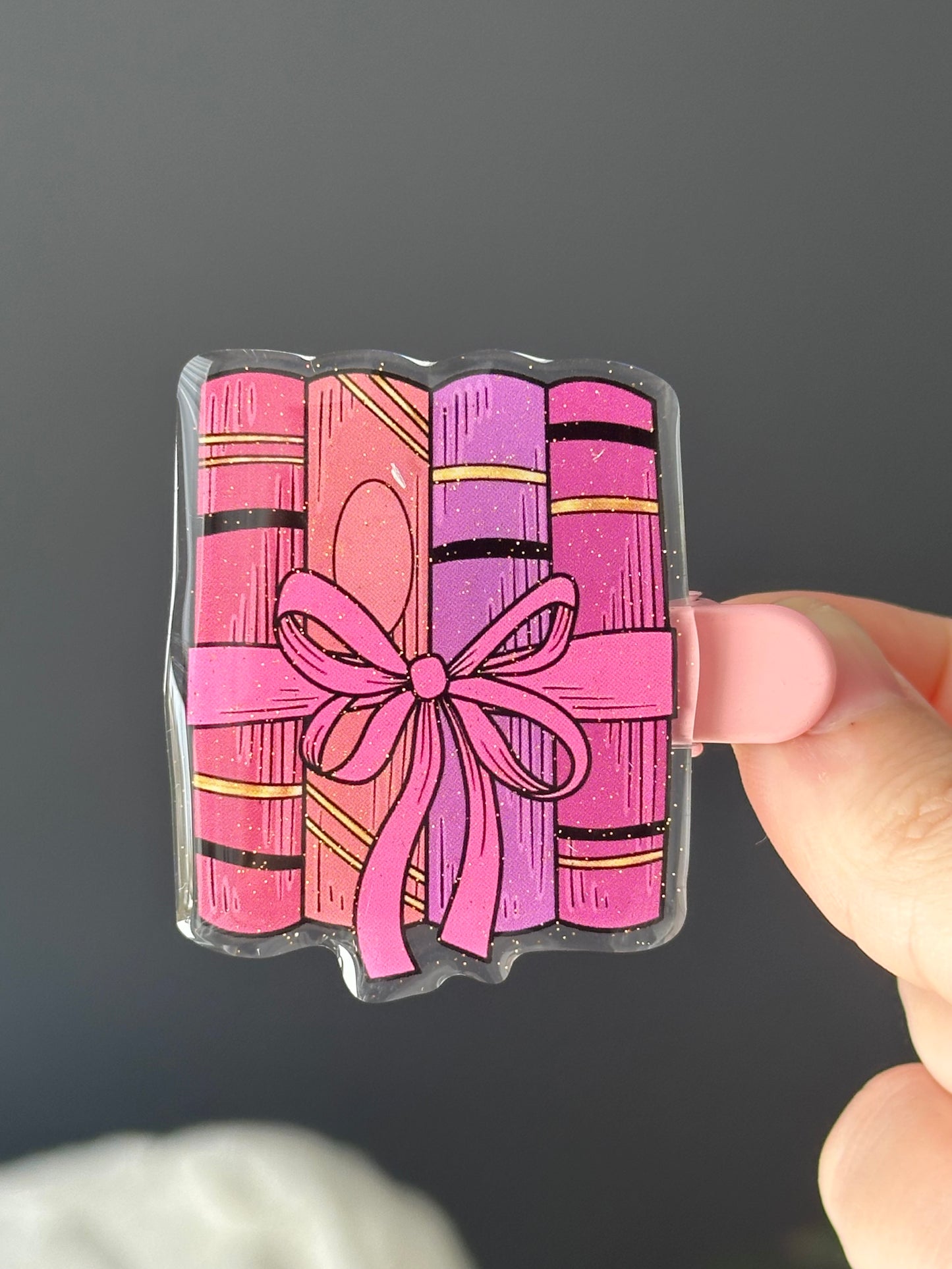 Books In A Bow Hair Clip