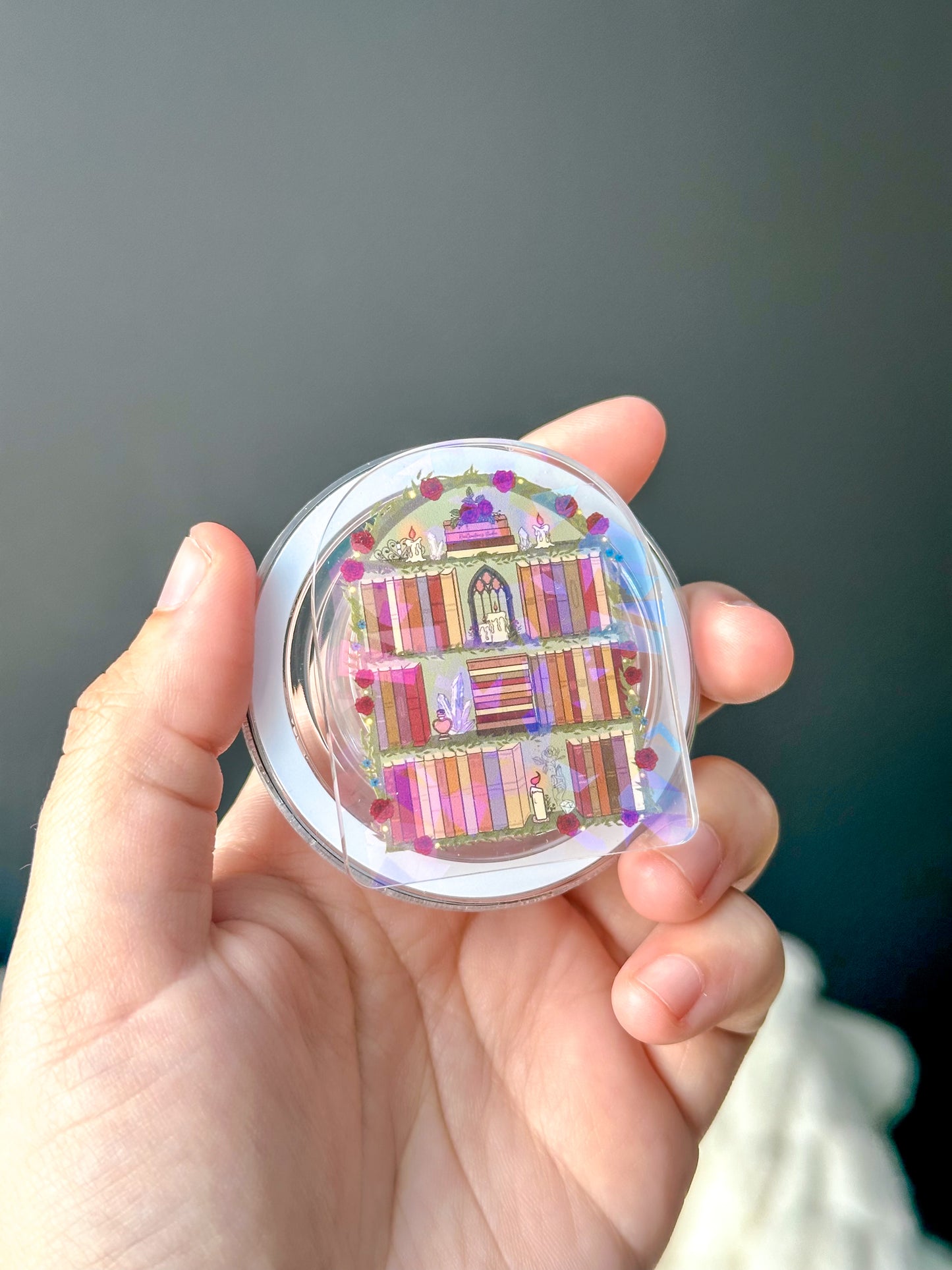 Fairytale Bookshelf Holographic Magnetic Device Grip