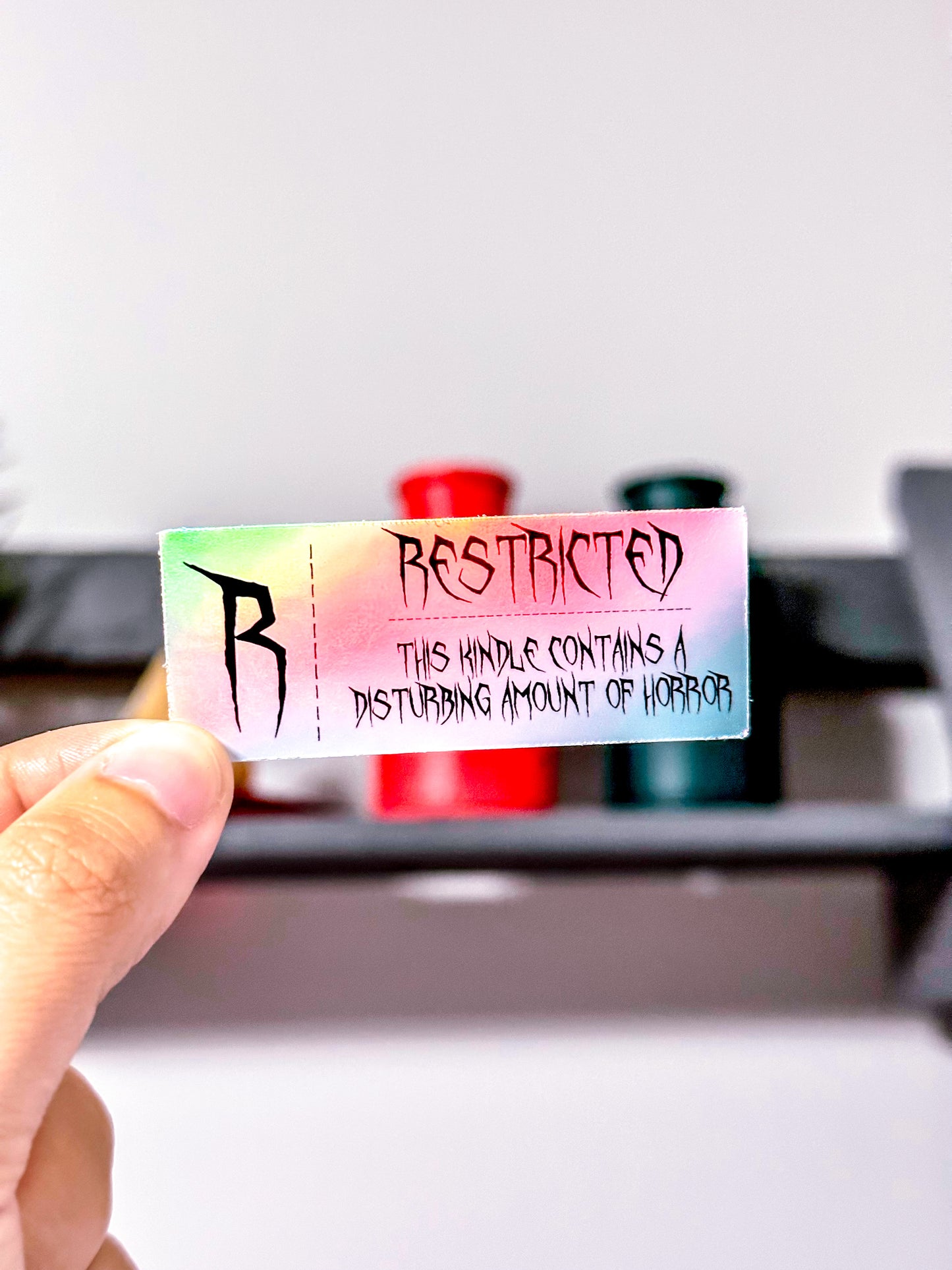 Rated R Horror Kindle Vinyl Sticker