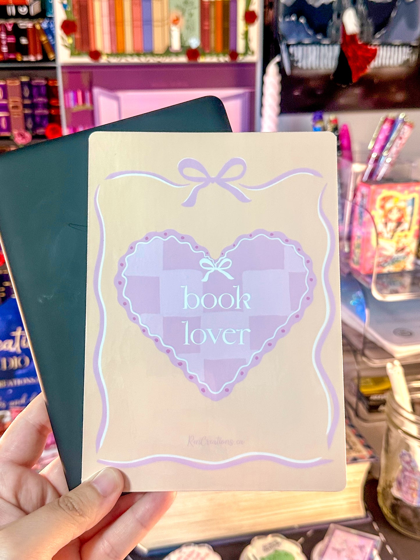 Book Lover Heart E-Reader Sticker Insert