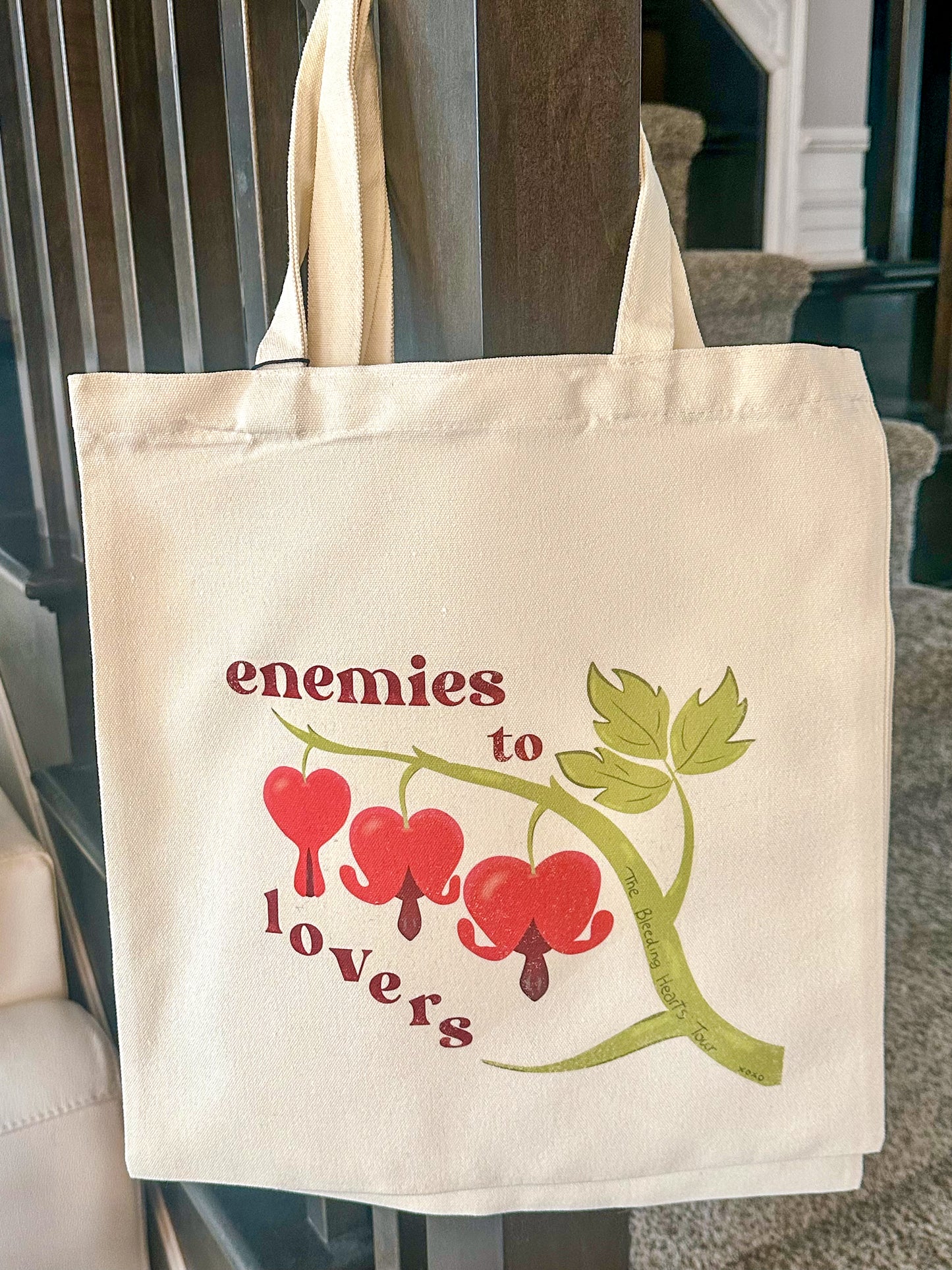 Enemies To Lovers Bleeding Hearts Bookish Tote Bag