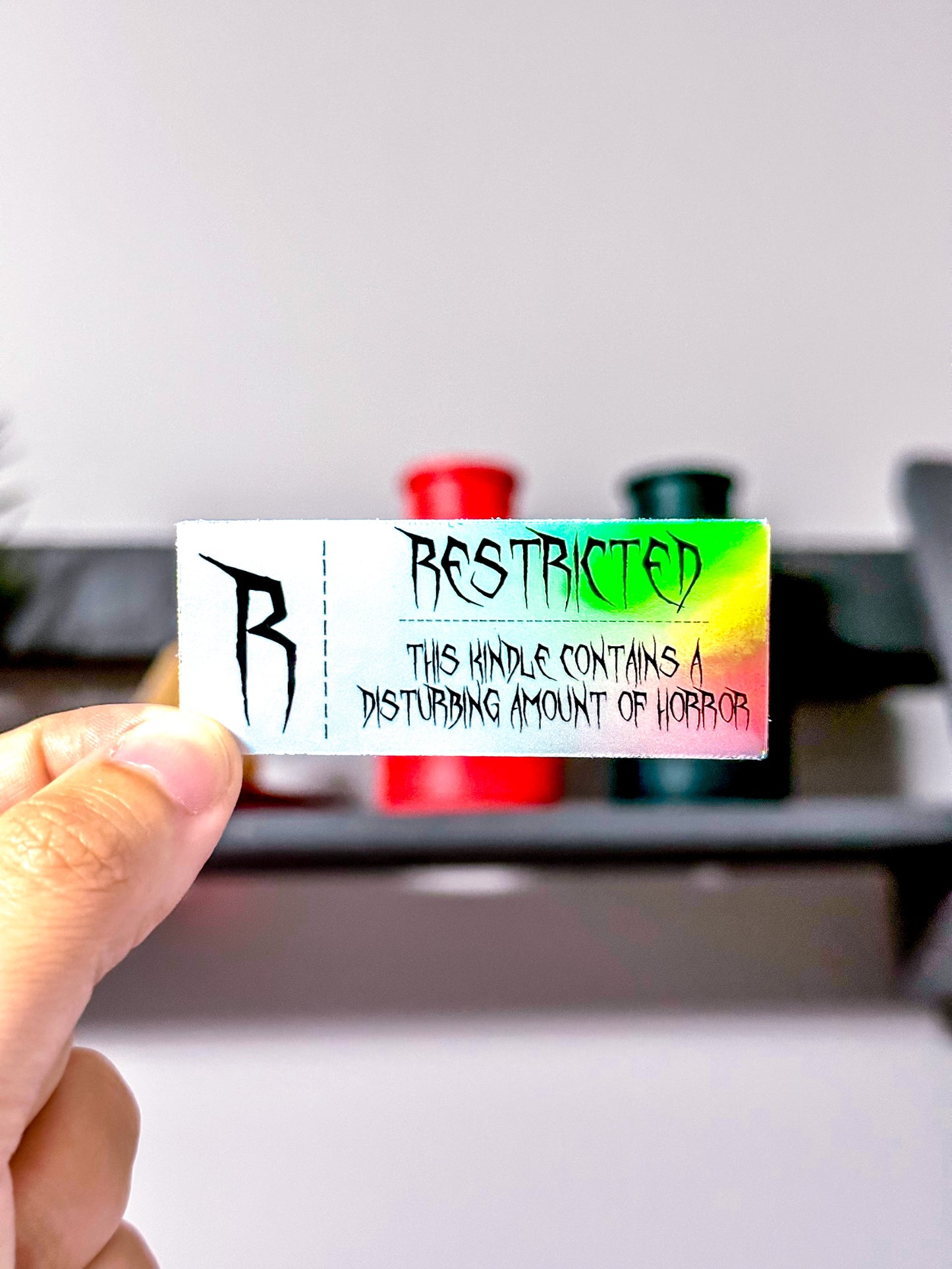 Rated R Horror Kindle Vinyl Sticker