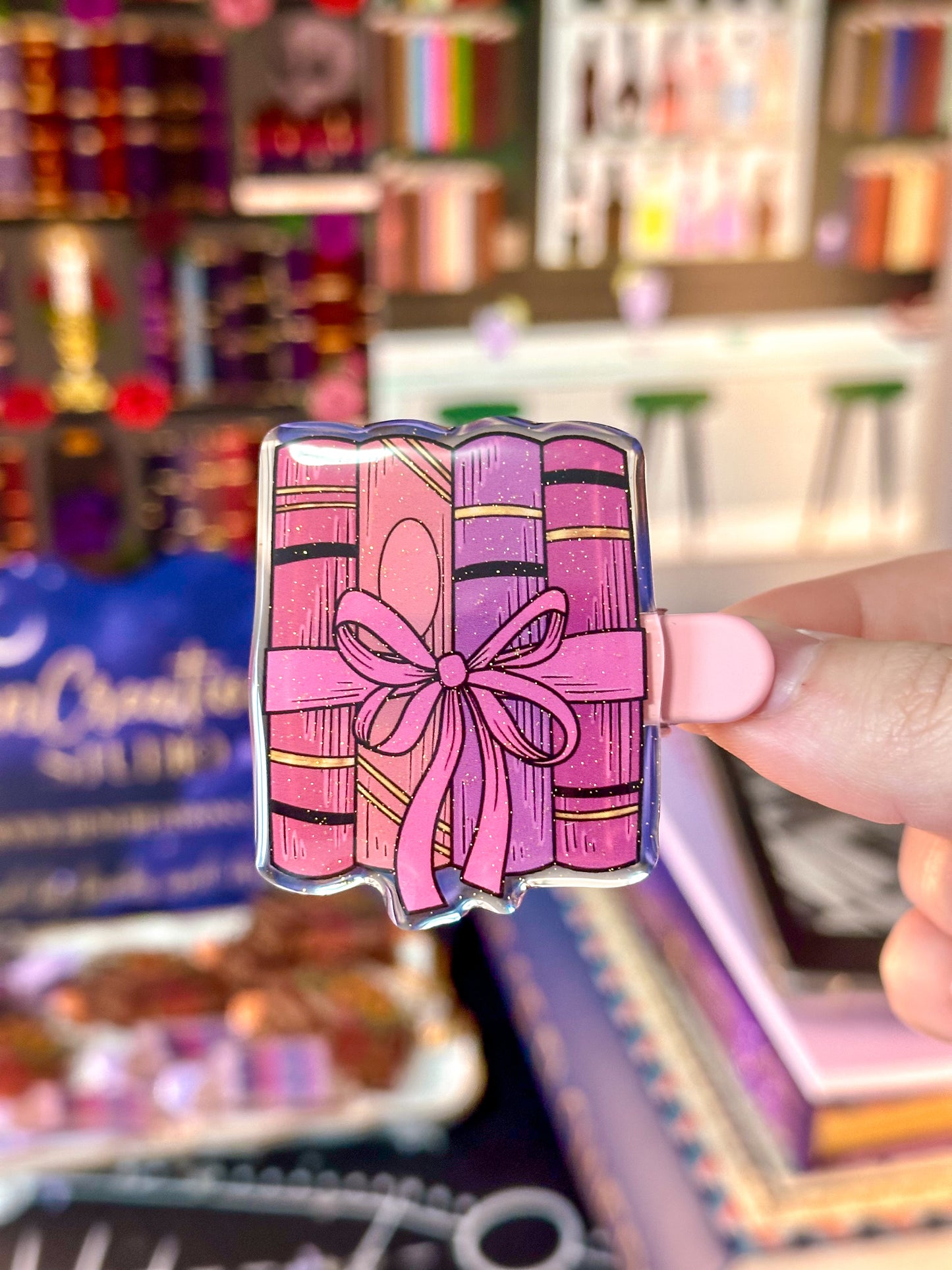 Books In A Bow Hair Clip