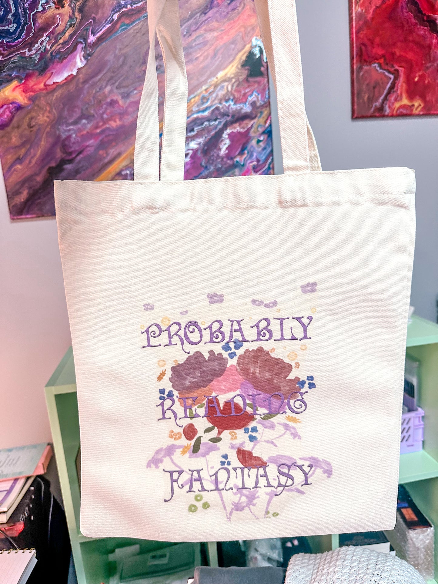 Probably Reading Fantasy Tote Bag