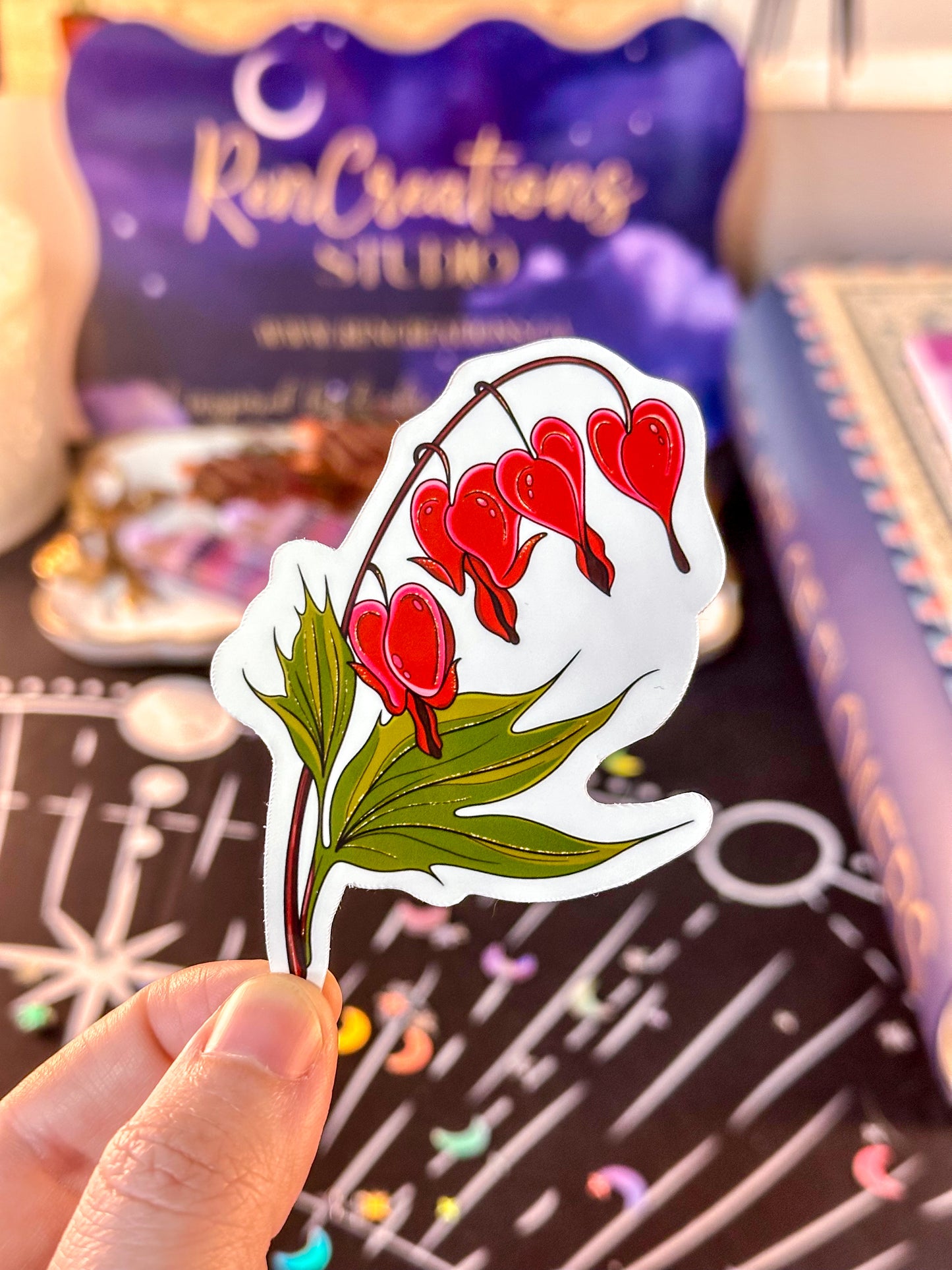 Bleeding Hearts Flower Sticker