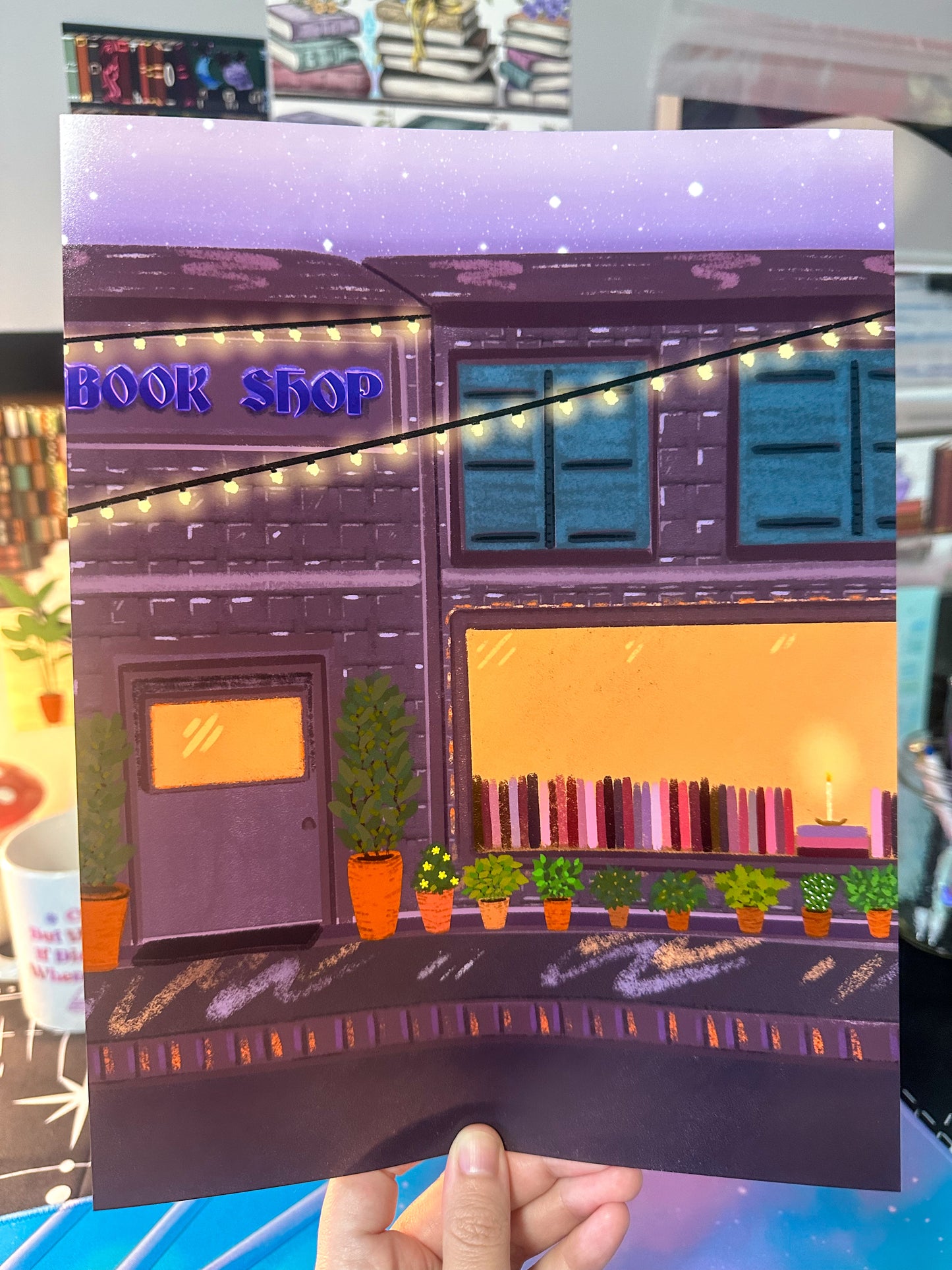 Book Shop Under The Stars Art Print