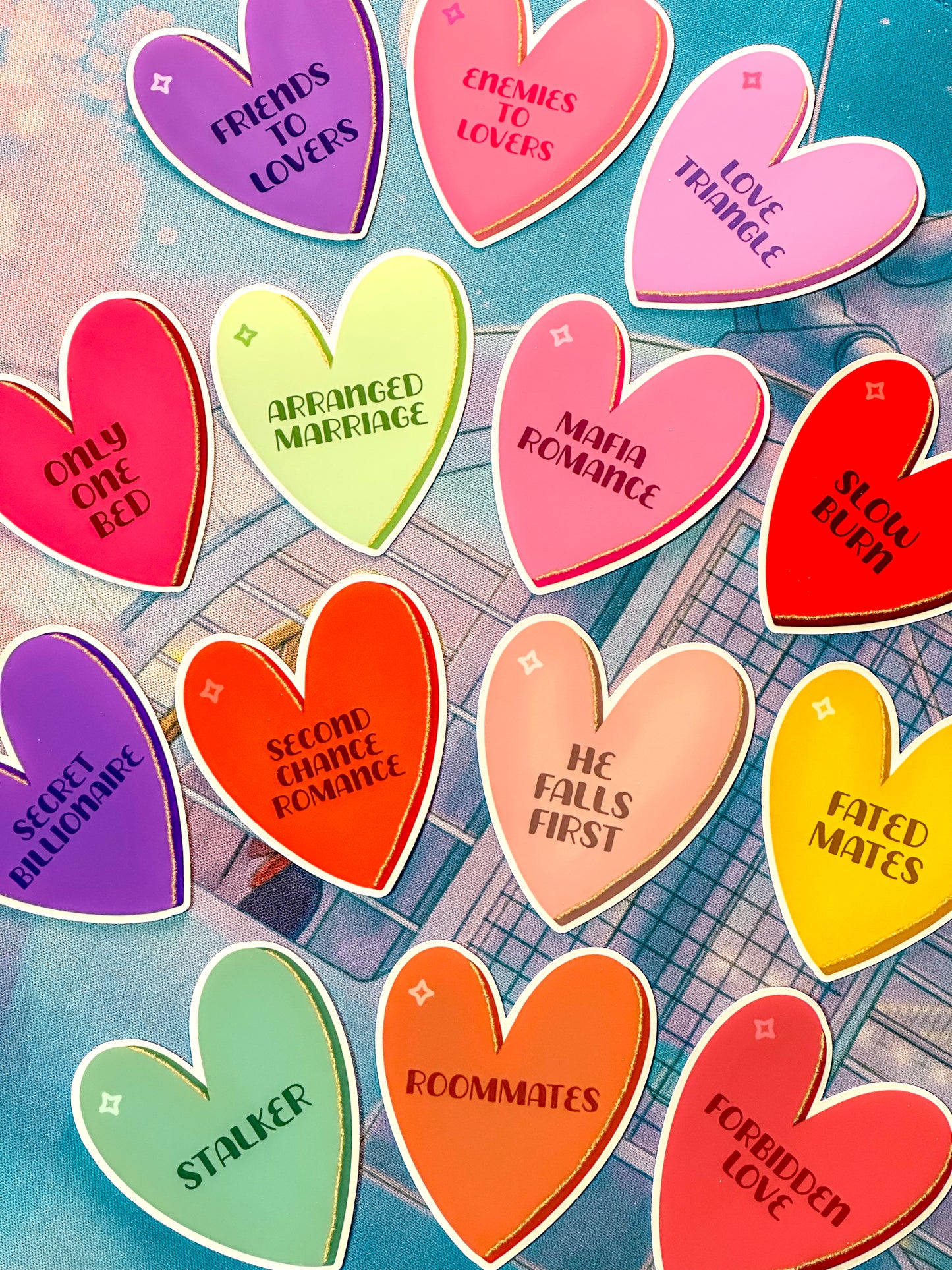 Book Trope Hearts Vinyl Sticker | Individual or Bundle Options