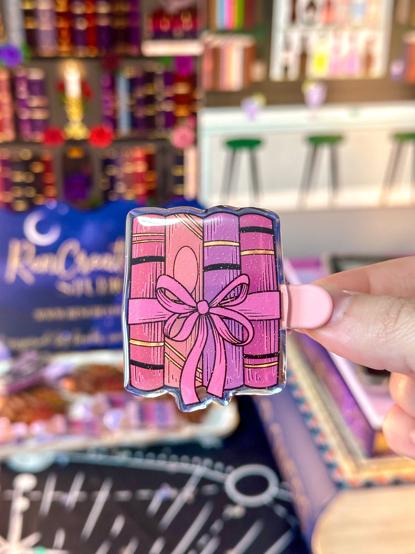 Books In A Bow Hair Clip