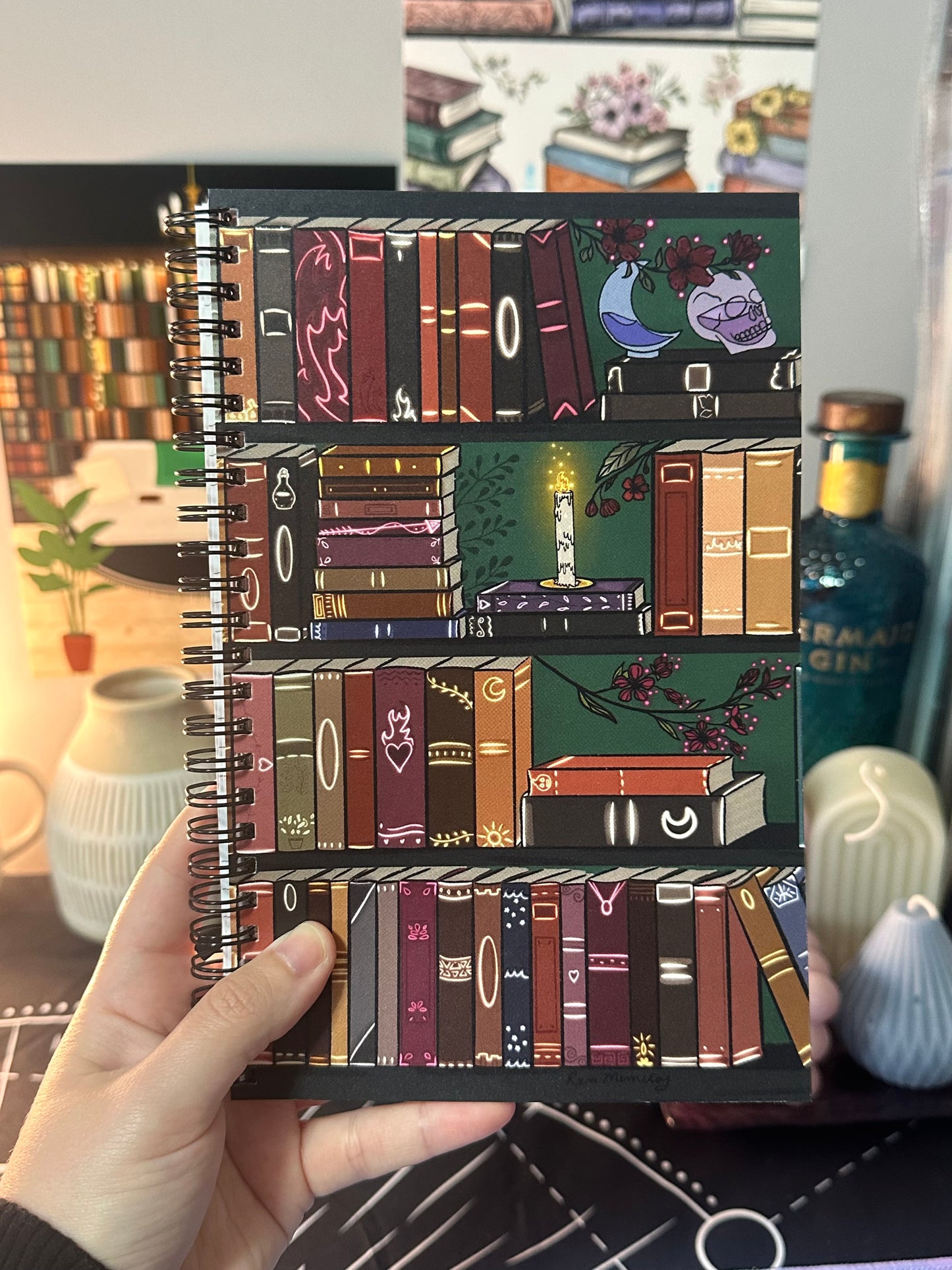 The Illuminated Bookshelf Notebook