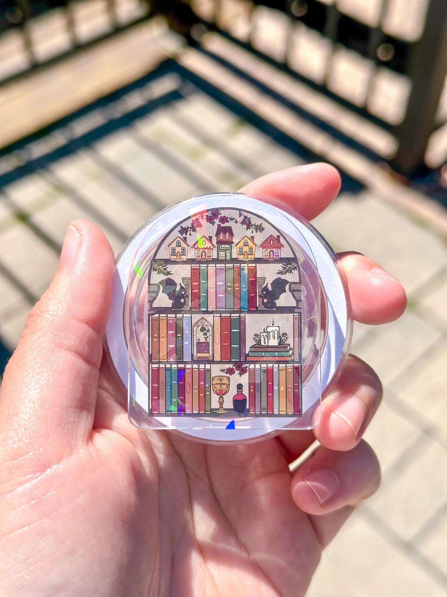 Fantasy Bookshelf Holographic Magnetic Device Grip