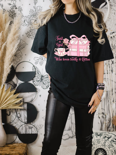 Books And Coffee Girlie T-shirt