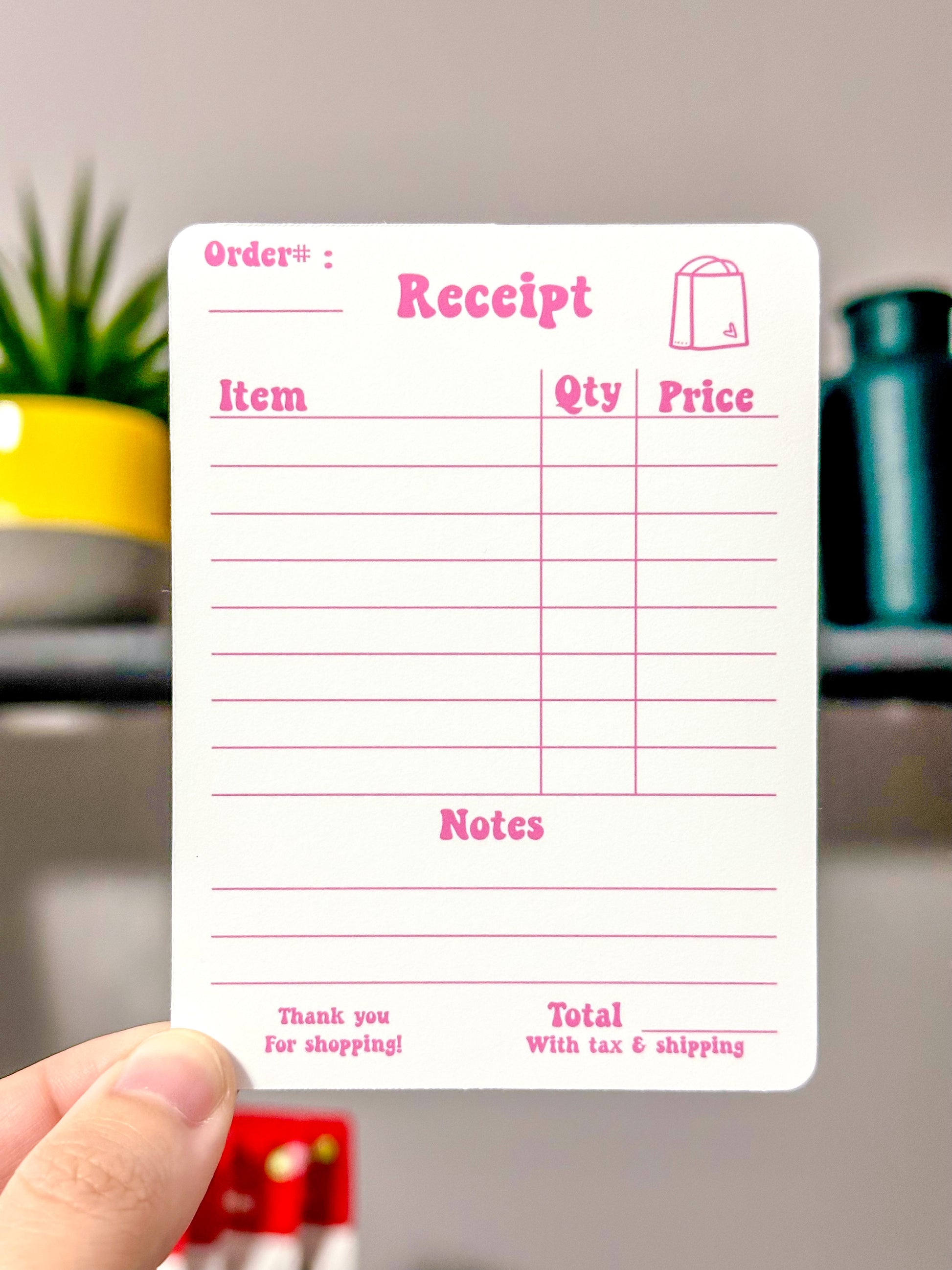 Pink Receipt for Small Business | Digital Download