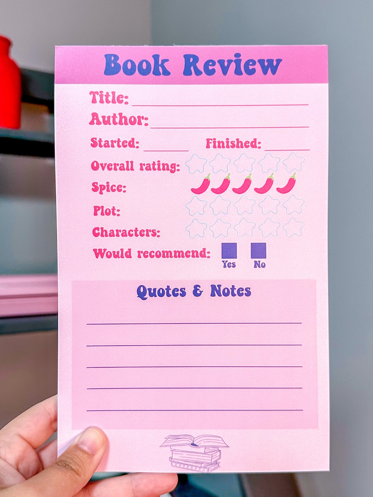 Bubblegum Book Review Notepad