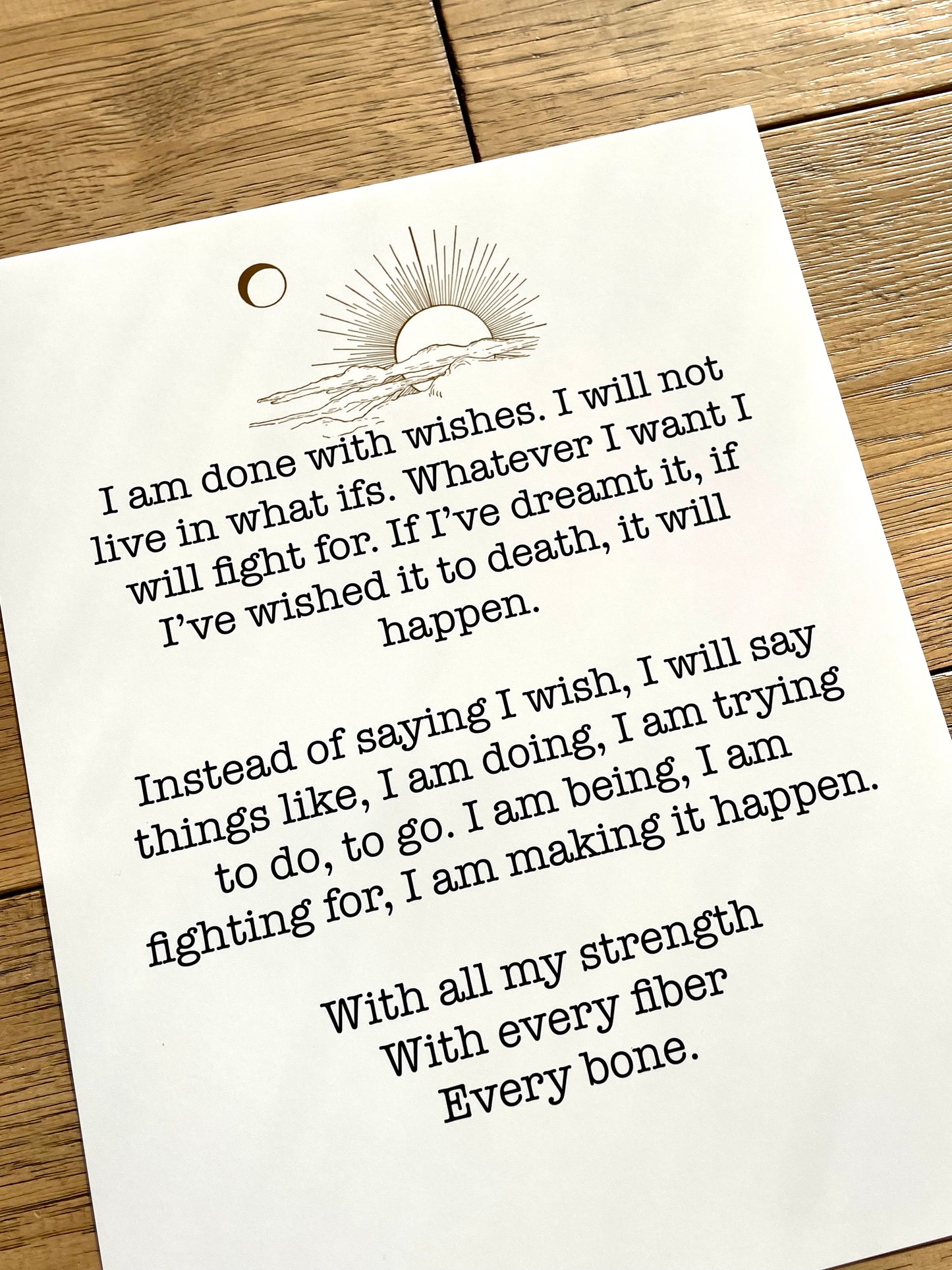 Wishes Poetry Art Print