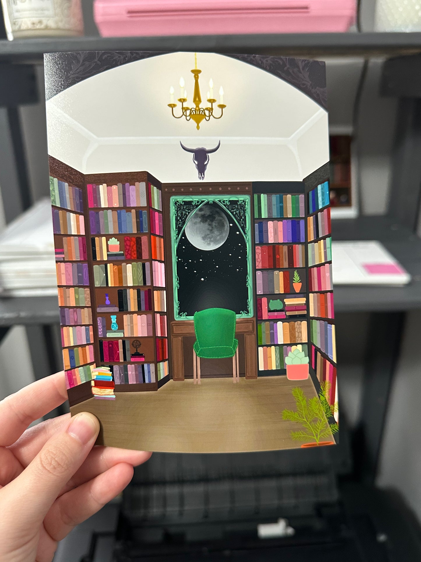 Dark Academia Library Print