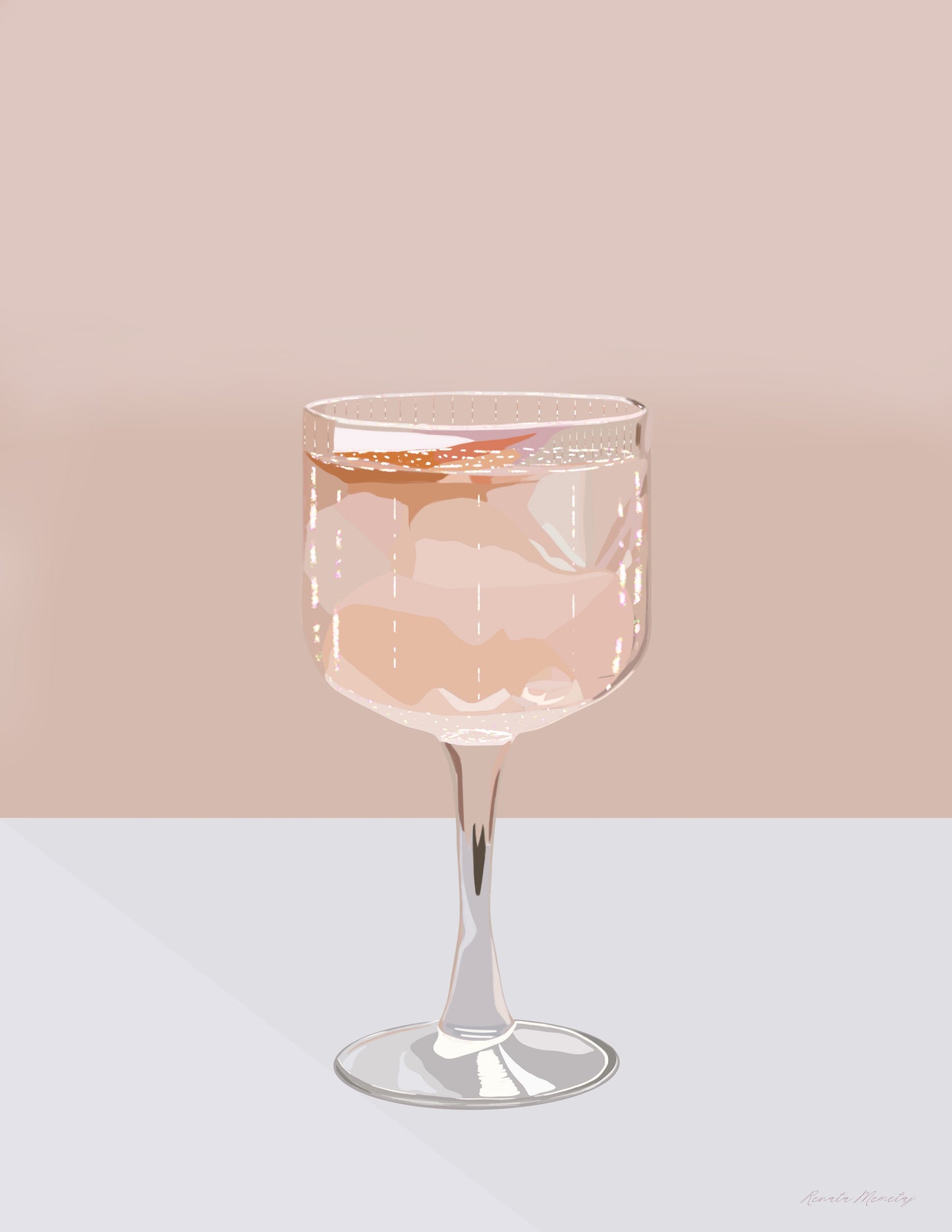 Rose Cocktail Art Print