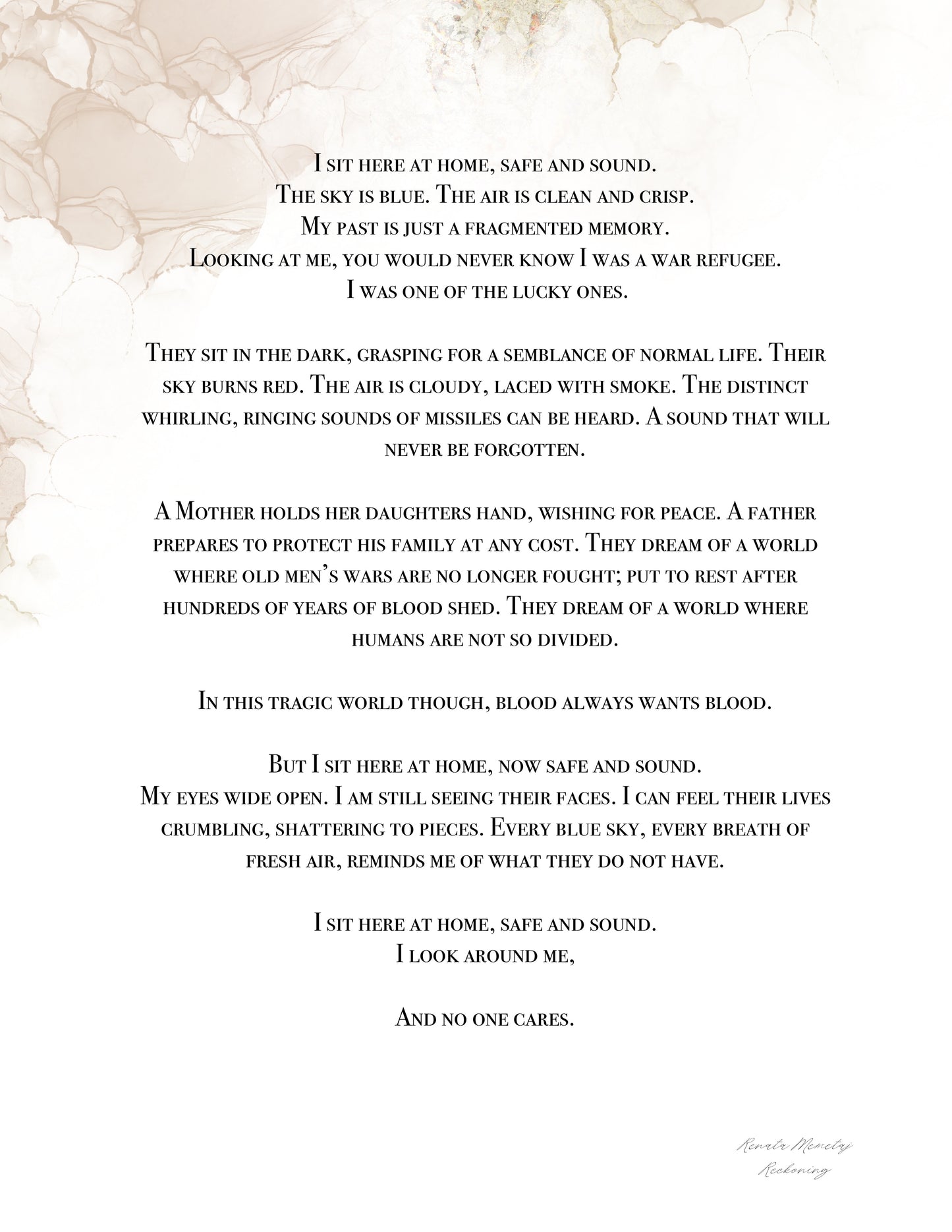 Safe & Sound Poem Print