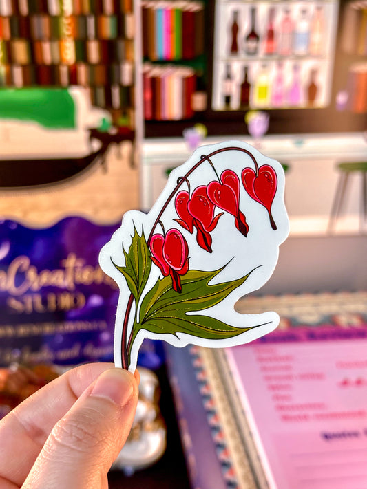 Bleeding Hearts Flower Sticker