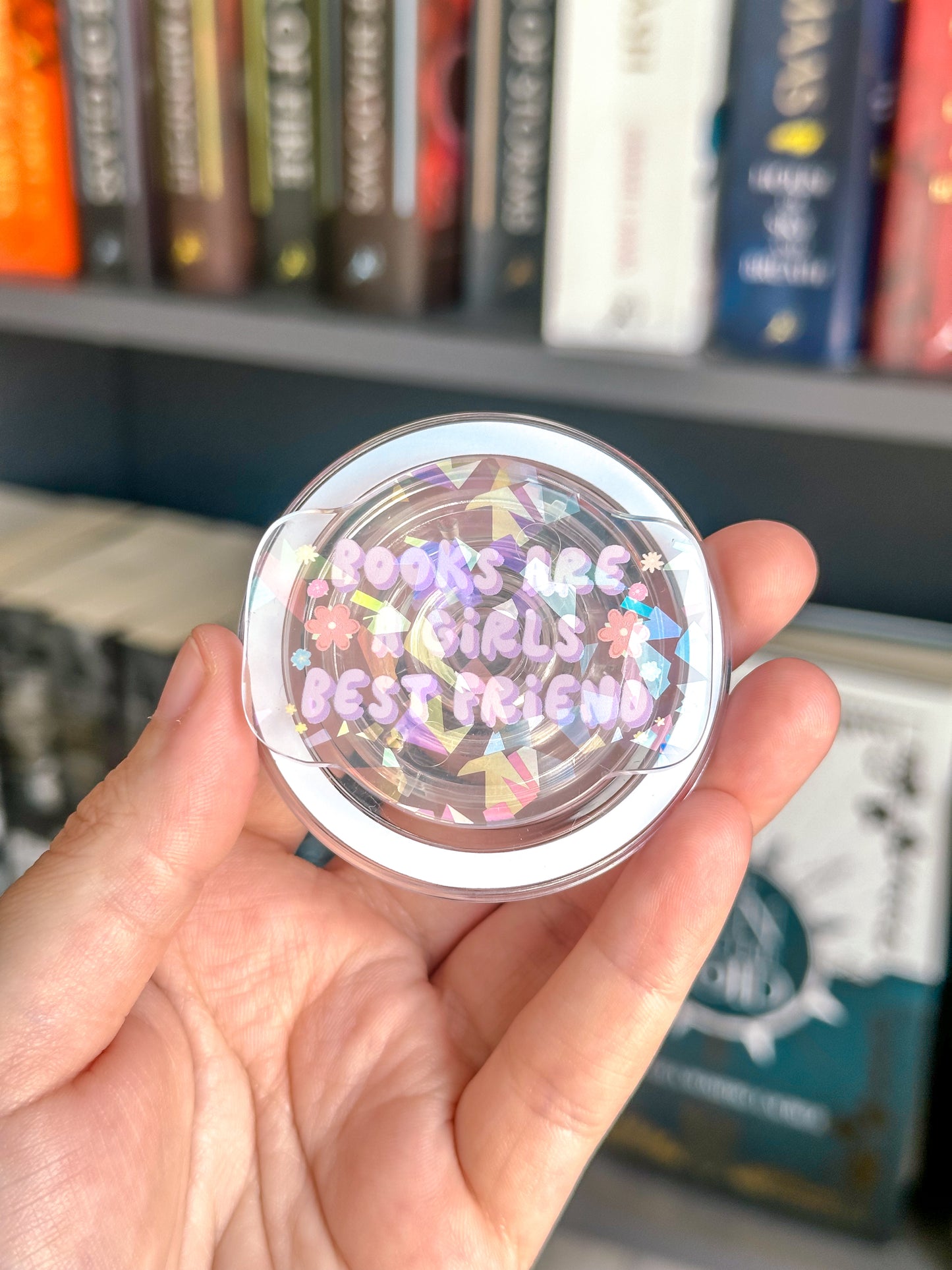 Books Are A Girls Best Friend Holographic Magnetic Device Grip